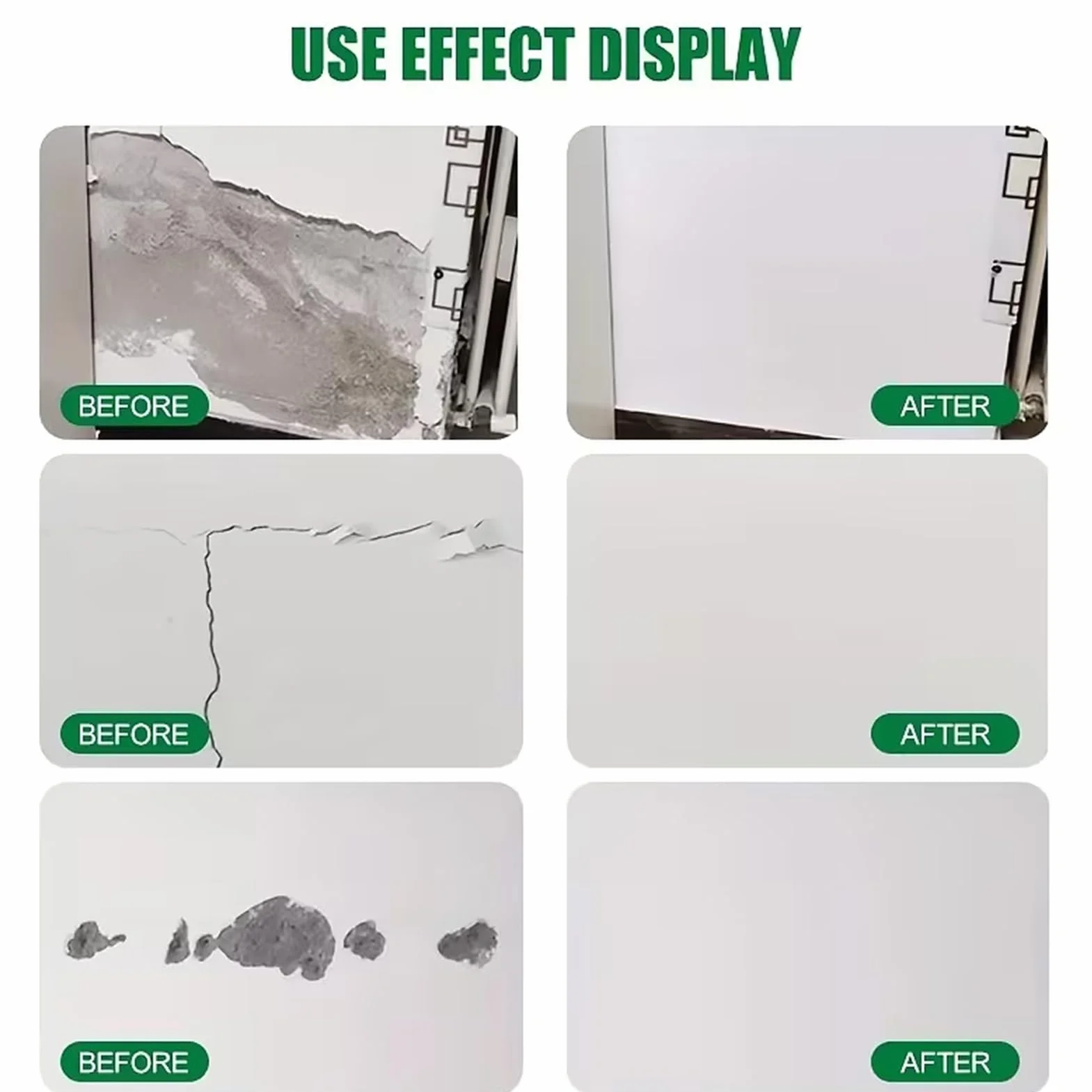 Wall Repair Paste - Waterproof Hydrophobic Drywall Putty for Cracks Nail Holes Dents | Fast Dry Formula, Easy Application Spackling Paste for Home Renovation Kitchen Living Room Walls