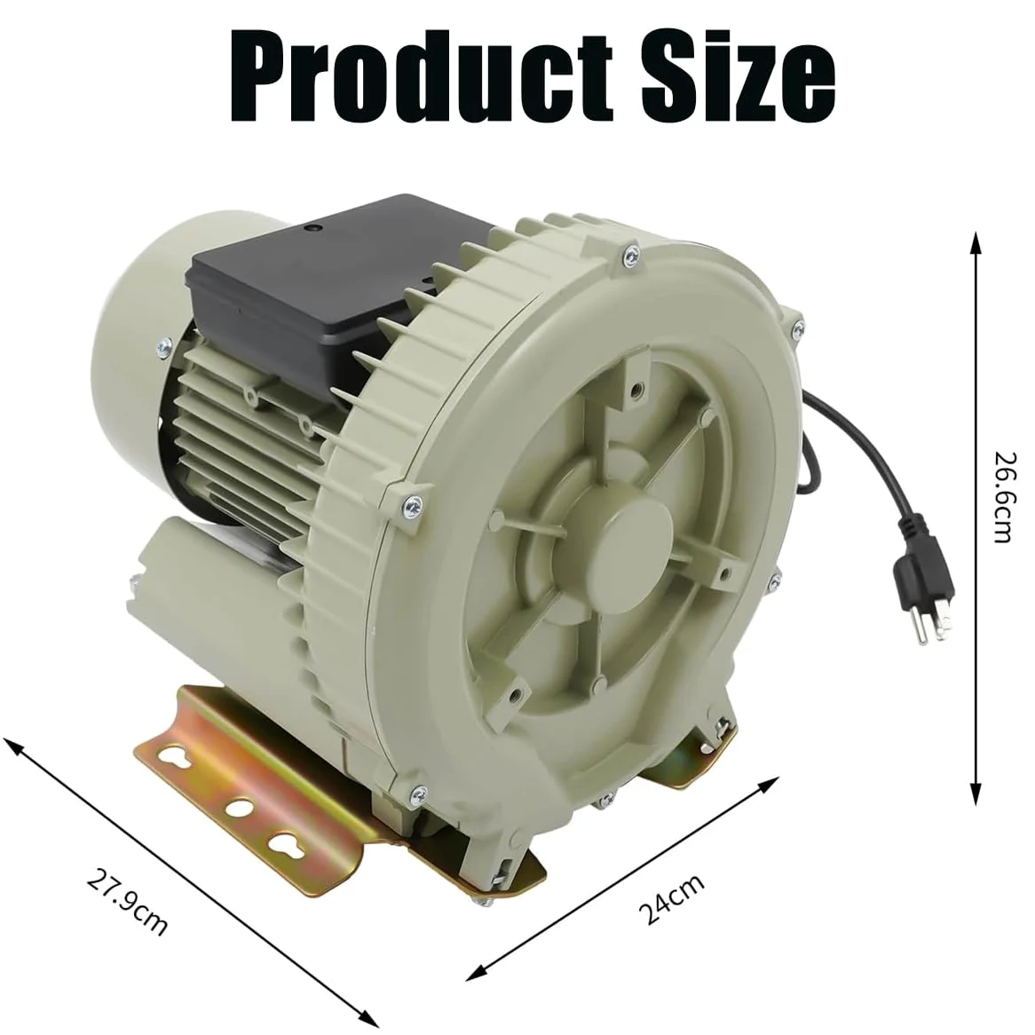 Aquaculture Vortex dmuchawa powietrza 370 W, 12 kpa, pompa komercyjna do stawu rybnego, akwarium i zbiornika na wodę, wysoka wydajność zaopatrzenia w tlen