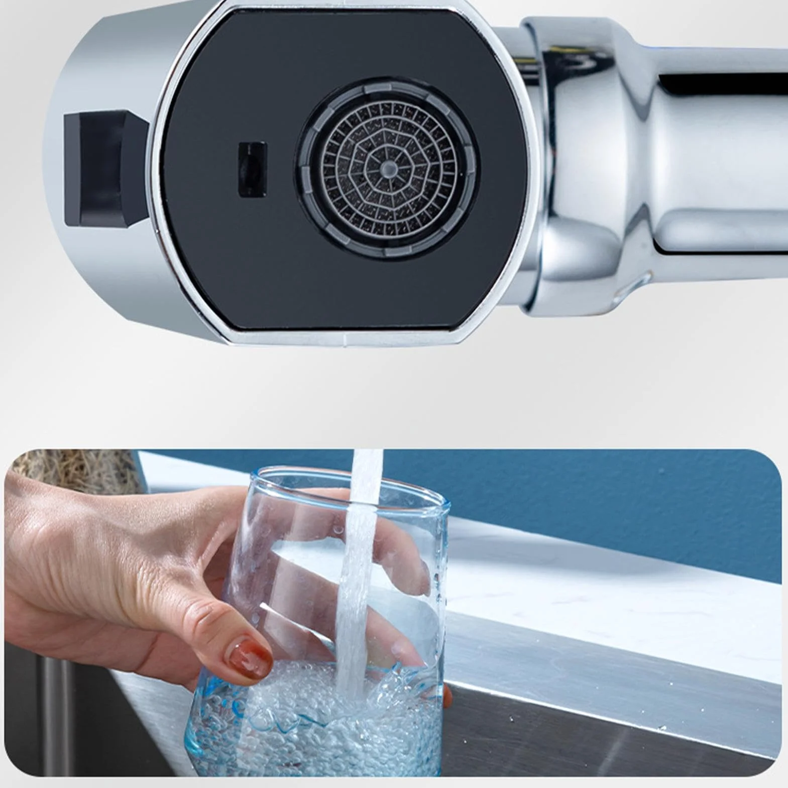 3-Function Kitchen Sink Faucet Sprayer Nozzle, Splash-Proof Faucet Attachment