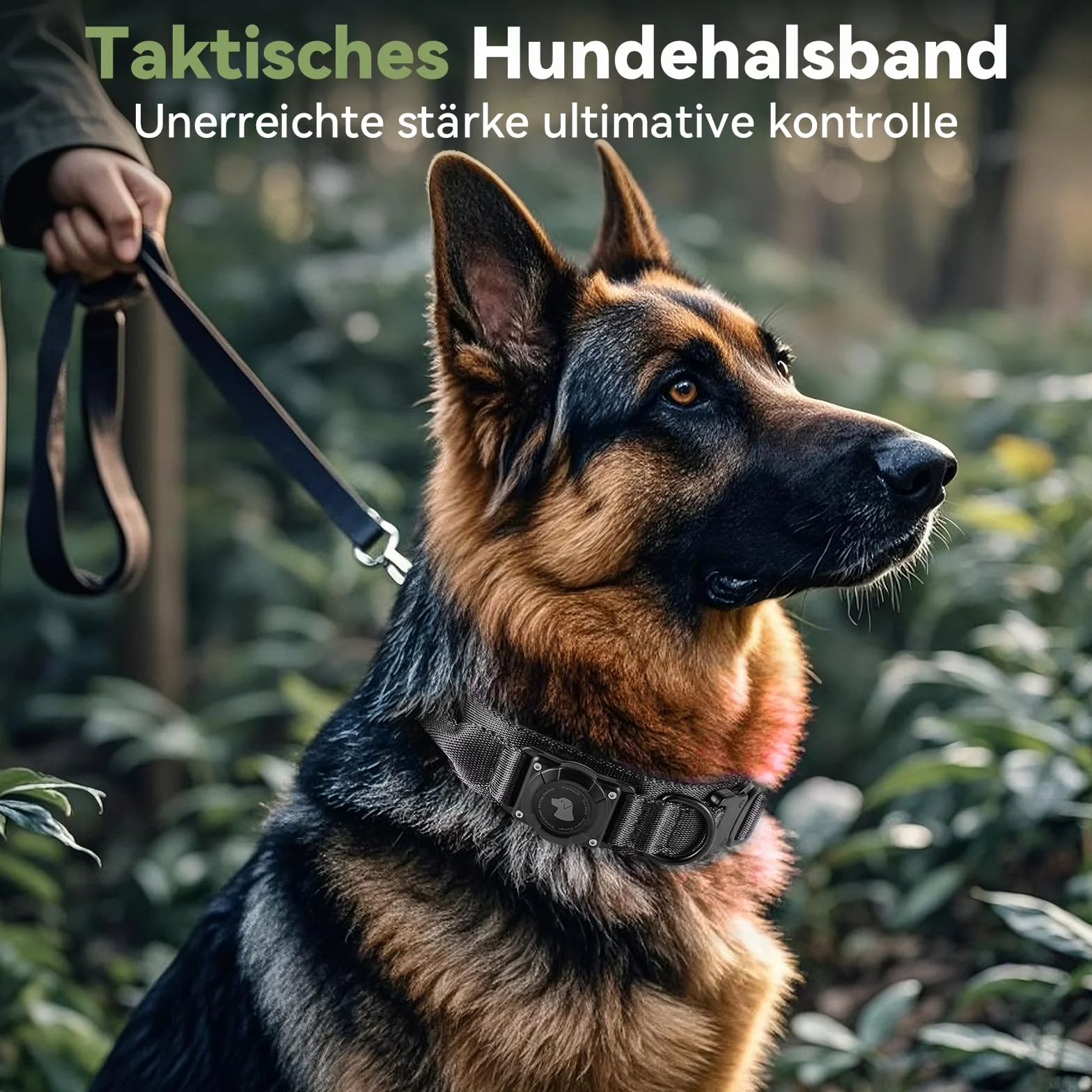 DE AirTag Tactical Dog Collar 2.0 JL M czarny M 15"-19"