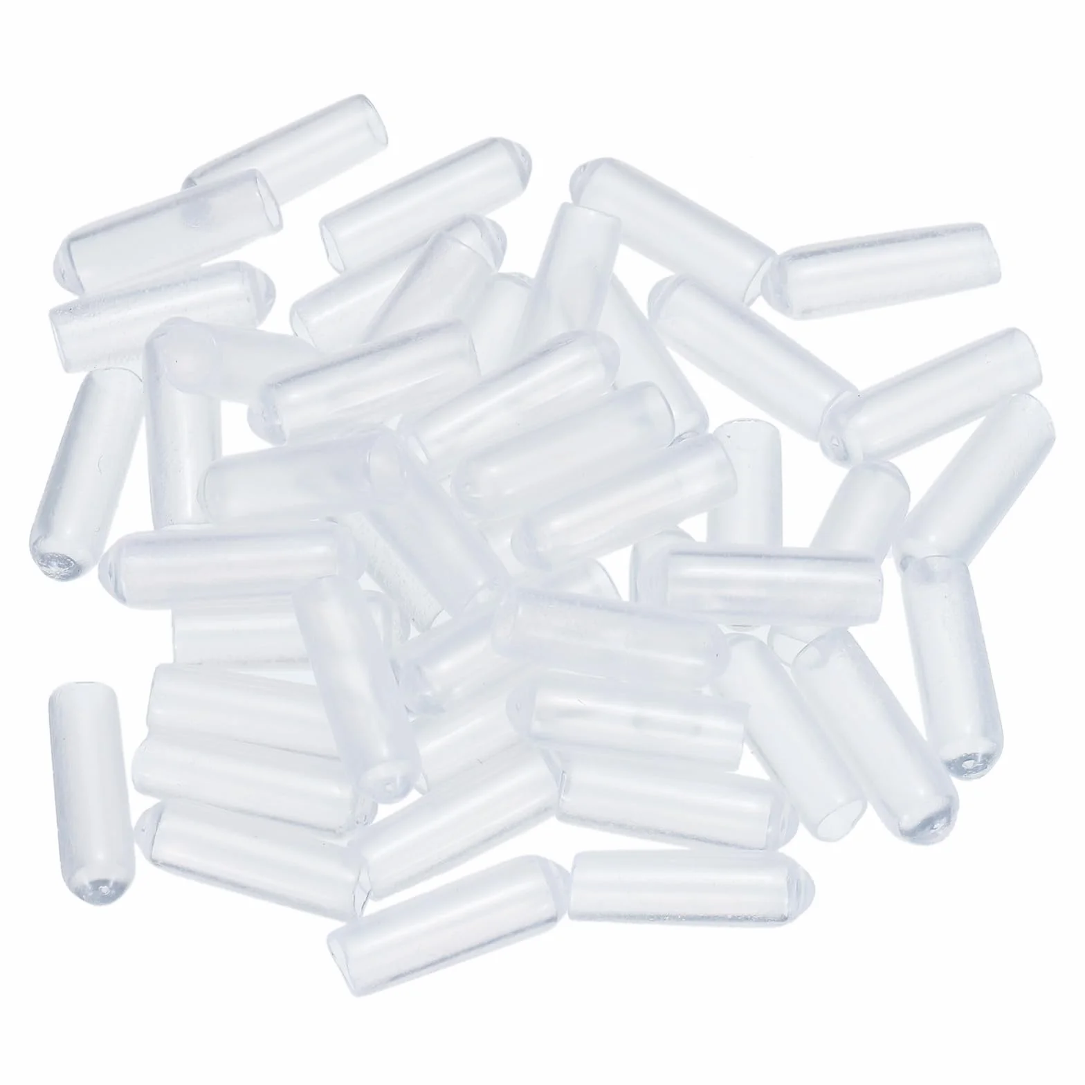 QUARKZMAN 50 szt. gumowych zaślepek końcowych 4 mm ID winylowe PVC okrągłe rurki nakładki na śruby osłony gwintów przezroczyste