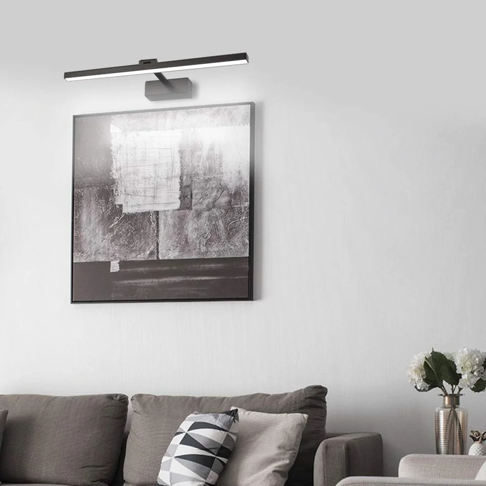 Klighten Lampa LED nad lustro łazienkowe, 61 cm, obracana o 180 stopni, lampa ścienna do łazienki, IP44, 18 W, 1170 lumenów, lampa łazienkowa, lampa łazienkowa, lampa ścienna, aluminium, 5500 K, zimna