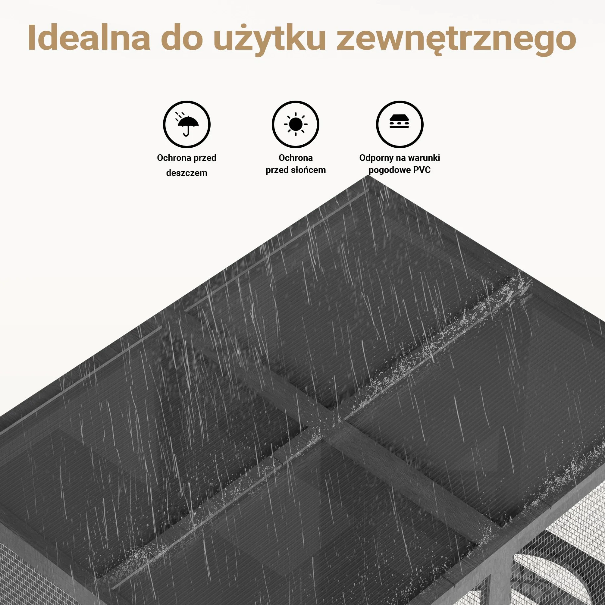 Wiltec Woliera dla kota 116 x 82 x 175,7 cm, z drewna i powłoką PVC na balkon i do ogrodu, 5 poziomów, legowisko i 2 drewniane boksy