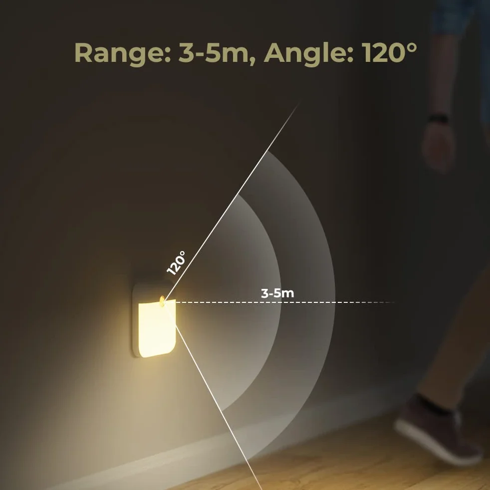 OUSFOT Lampka nocna LED, wewnętrzna lampa z czujnikiem ruchu, automatyczna lampka nocna z magnetycznym mocowaniem, lampka nocna dla dzieci, do pokoju dziecięcego, kuchni, przedpokoju, schodów, salonu
