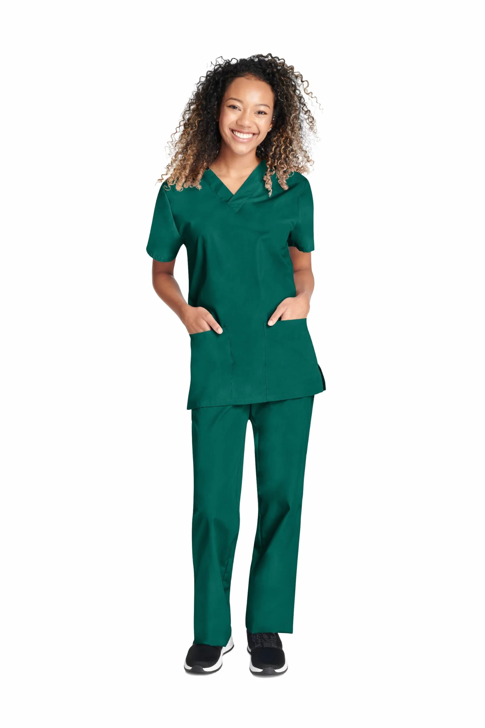 Cherokee Uniform kasak z dekoltem w szpic i spodnie unisex linia Originals, L - zielony Hunter 18225