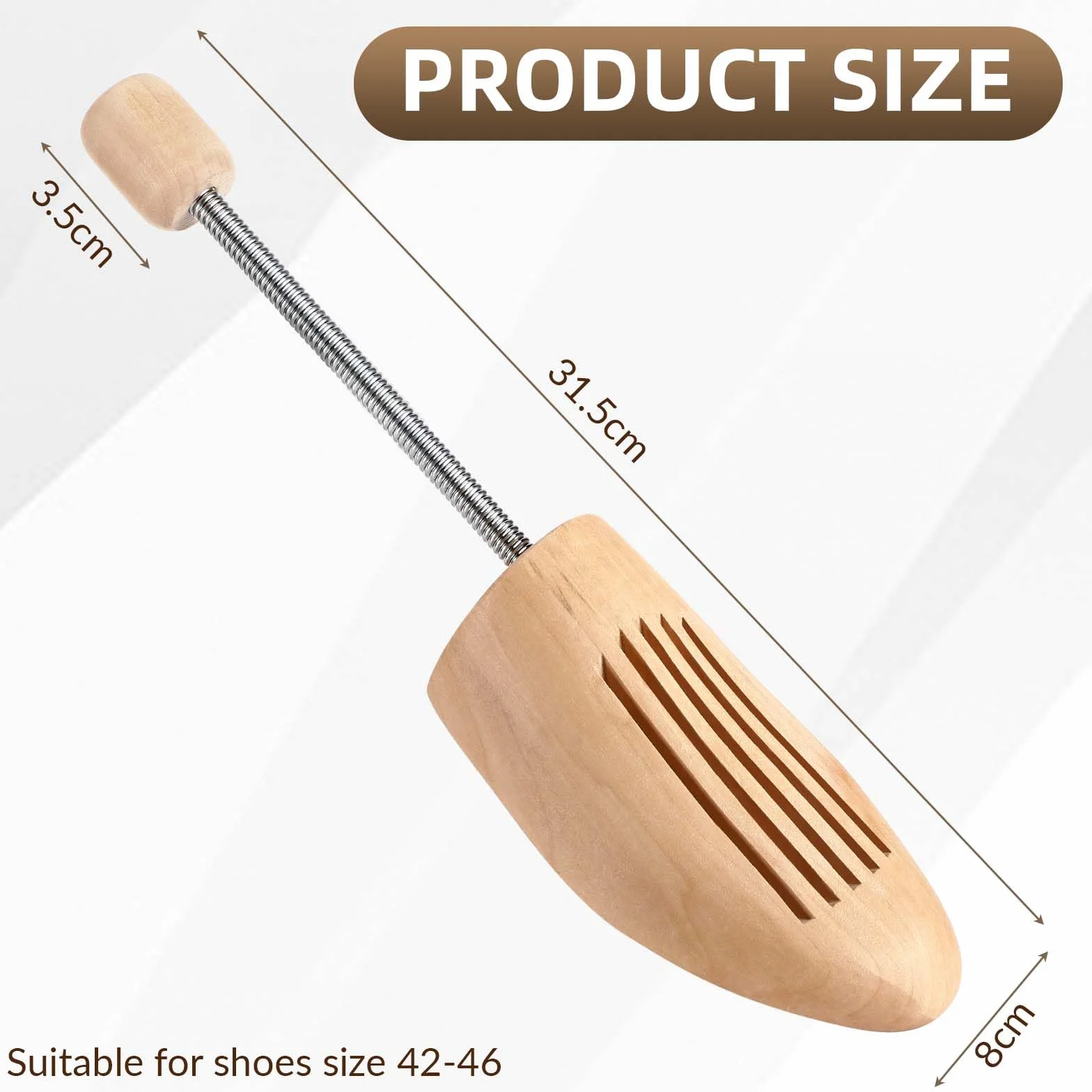 2 PCS drewnianych prawideł do butów - Drewniane prawidła do poszerzania butów - Ochraniacz na zagięcia butów - Napinacz do butów eleganckich i trampek - Różne rozmiary (L Size (EU 42-46))