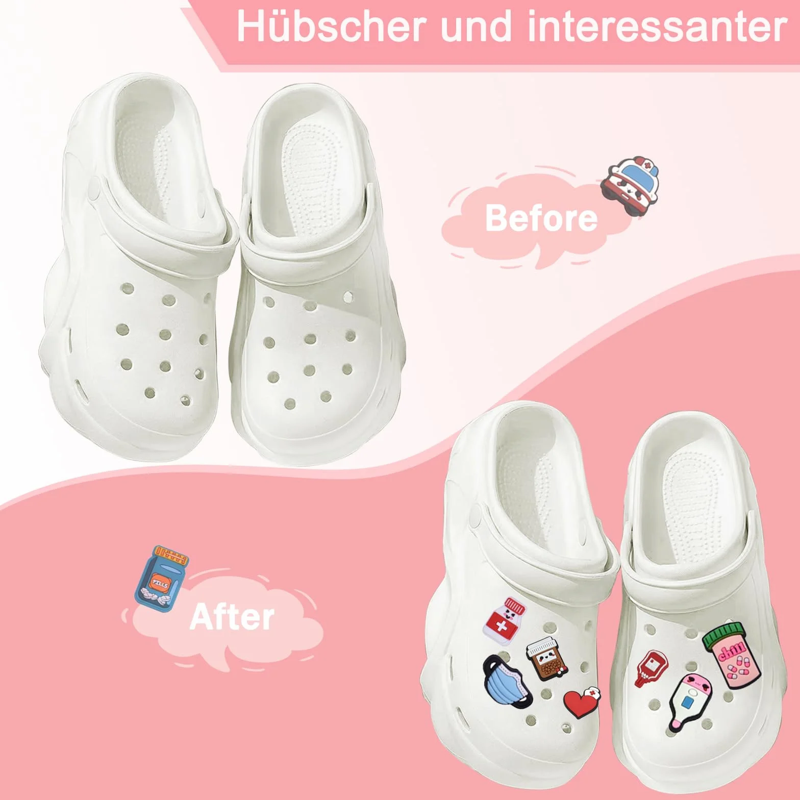 Wtyki do butów dla pielęgniarki, 40 sztuk, przypinki Crocs, ozdoba do butów dla dzieci, ozdoba do butów, ozdoba butów, PVC