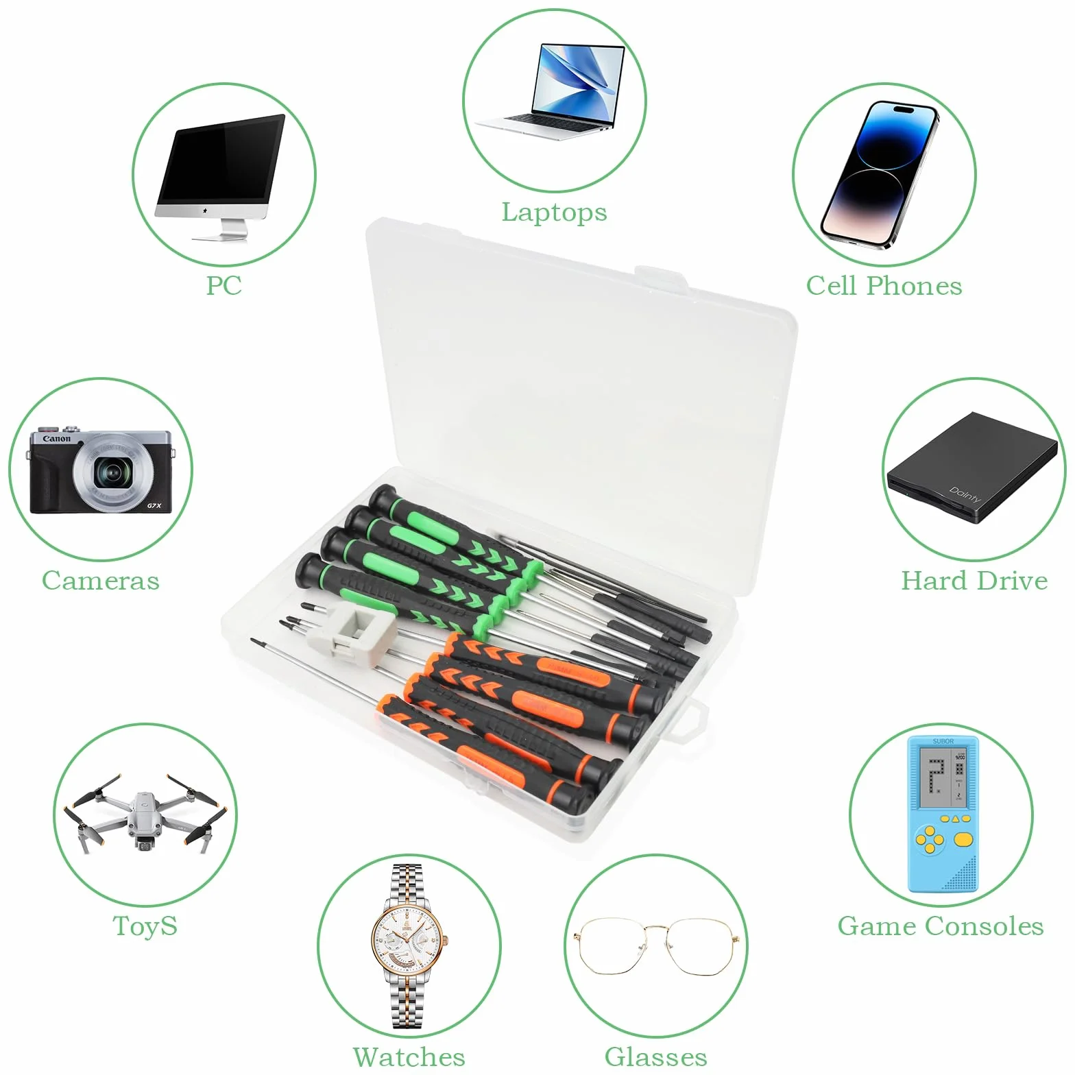 Zestaw mini śrubokrętów, zestaw śrubokrętów zegarmistrzowskich, precyzyjnych wkrętaków do komputera, iPhone'a, iPada, laptopa, PS4, PS5, Xbox, telefonu komórkowego, Macbooka itp