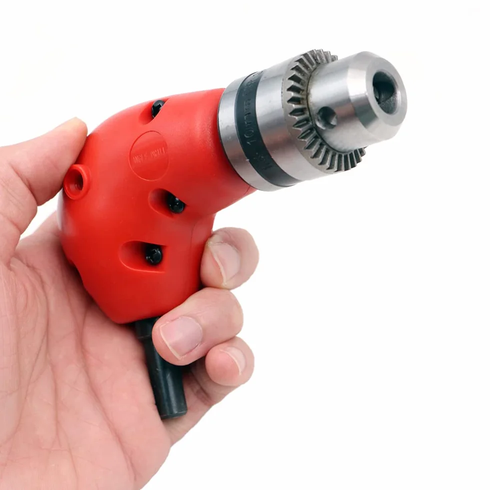 1-10 mm zaokrąglenie 90 stopni z zagięciem pod kątem prostym, przedłużenie, w pełni metalowa podszewka, stal węglowa, adapter do wierteł z trzonkiem 9,5 mm, 3/8 cala, czerwony i czarny