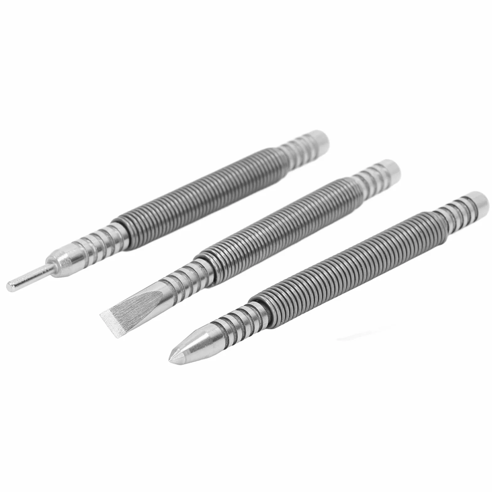 Wiosenny Dziurkacz do Gwoździ Zestaw Sworzni Zawiasów Demontaż Counter Punch 3 szt. Wybijak Sprężynowy Metal 3500 Psi 3 szt. Stal Węglowa Drewno Stal Węglowa Metal Tarcica Koła
