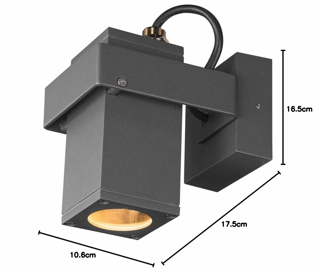 SLV Natynkowa lampa ścienna i sufitowa THEO BRACKET CW/oświetlenie ścian, ścieżek, wejść, zewnętrzny spot LED, natynkowa lampa outdoor, lampa ogrodowa, reflektor sufitowy / GU10 IP65 7W antracytowa