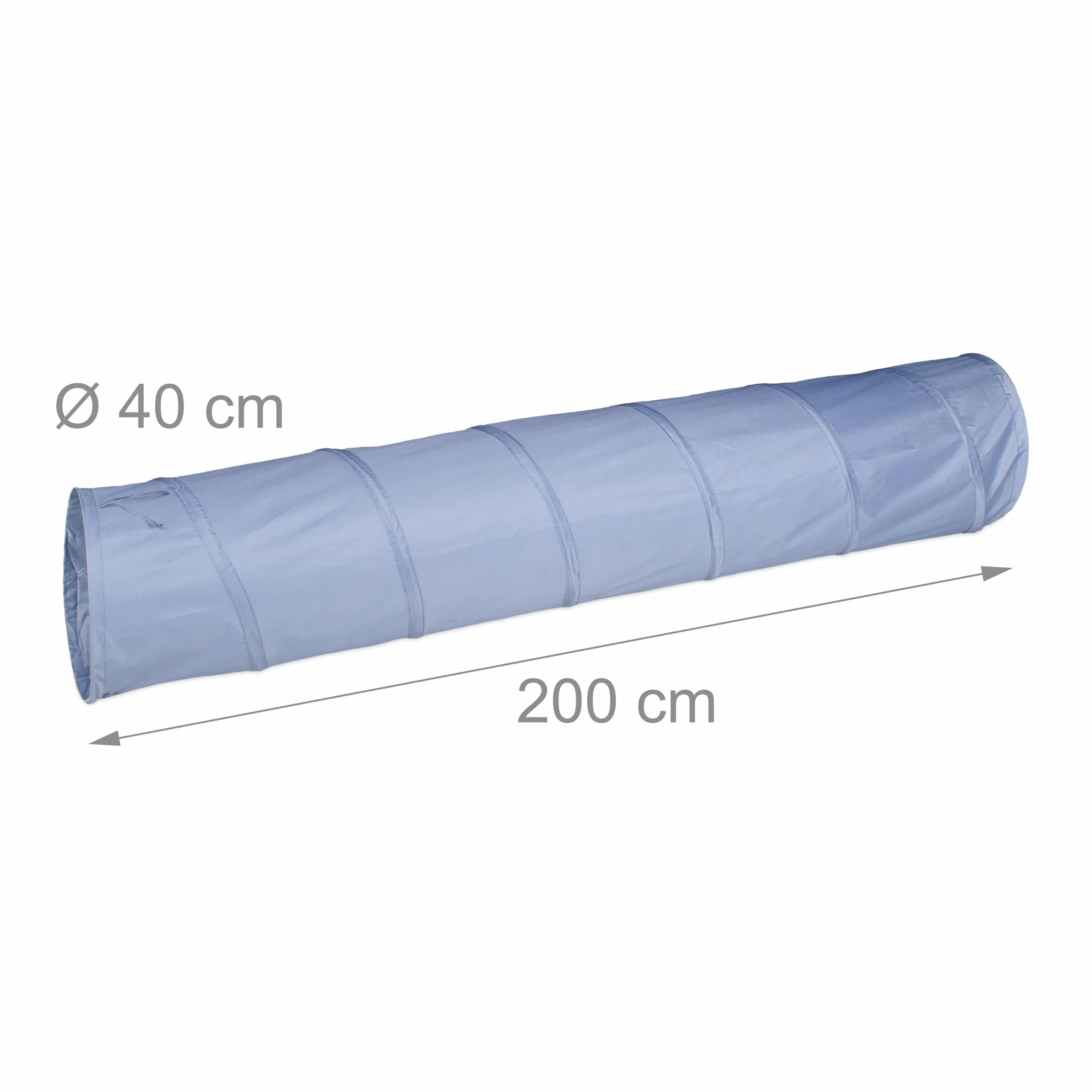 Relaxdays Hundetunnel 2 m składany tunel dla psa Ø 40 cm szary poliester