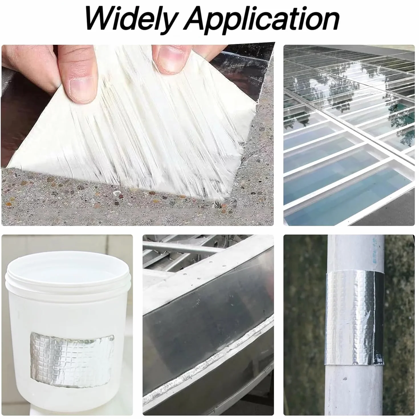 Taśma Butylowa Wodoodporna 50 mm x 10 m, Mocne Paski Uszczelniające, Taśma z Folii Aluminiowej w Kolorze Srebrnym do Naprawy Przecieków w Dachu, Szczelin w Parapecie Okiennym, Pęknięć Rur