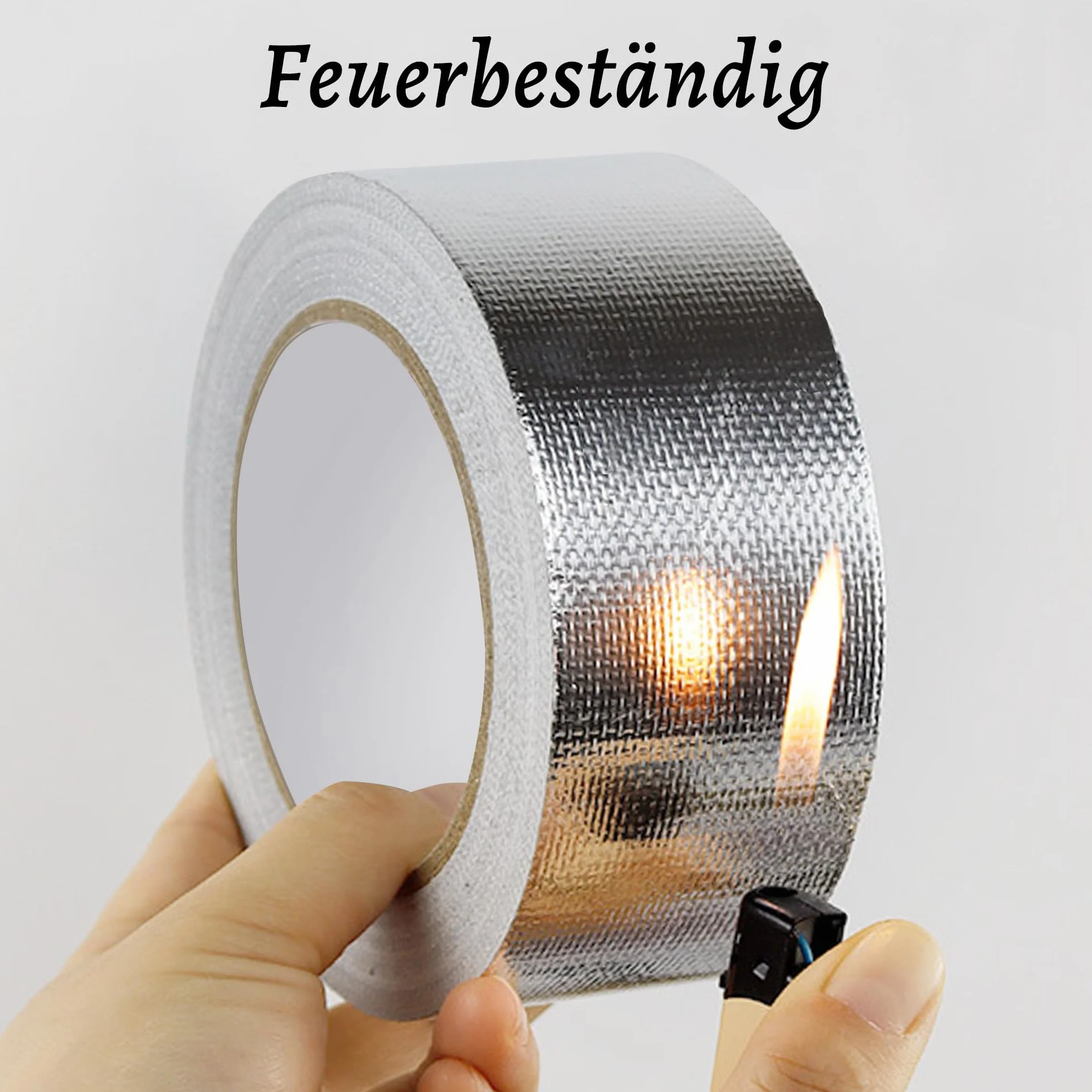 HONGTAISHENG Aluminiowa taśma klejąca, 57 mm x 25 m, wodoszczelna taśma aluminiowa, odporna na wysokie temperatury, taśma samoprzylepna do uszczelniania, wzmocniona siatką szklaną