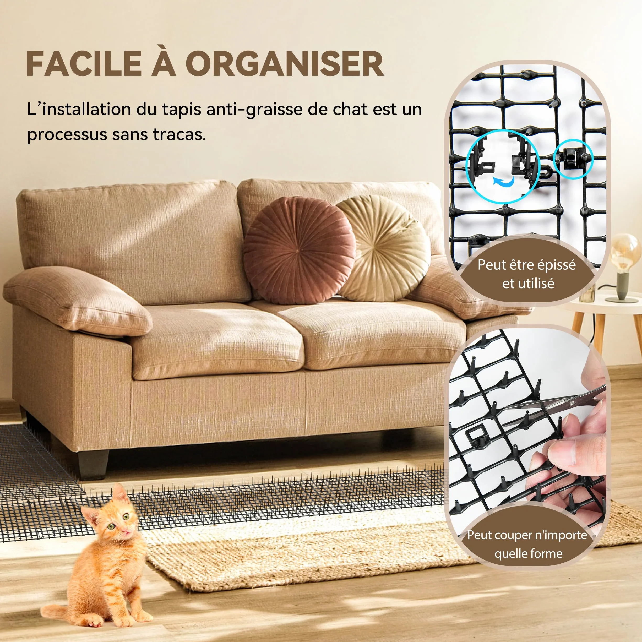 2 sztuki 30 x 200 cm Kratka z kolcami Przeciw kotom, kratka dla kotów, mata przeciwko kotom, ochrona przed kotami w ogrodzie, anty-kotowy odstraszacz dla ogrodu