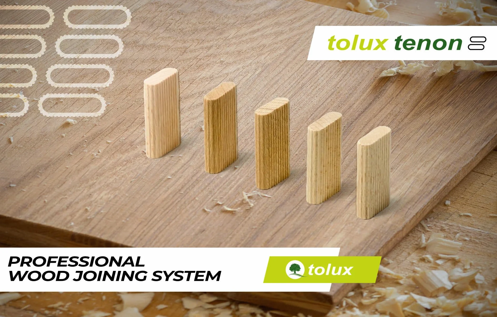 Tolux Łącznik Ryflowany 5x19x30 [mm] 300 sztuk, Kołki drewniane bukowe prostokątne, Kompatybilne z wszystkimi maszynami stolarskimi, Wykonane z wysokiej jakości drewna bukowego wg normy DIN 68150
