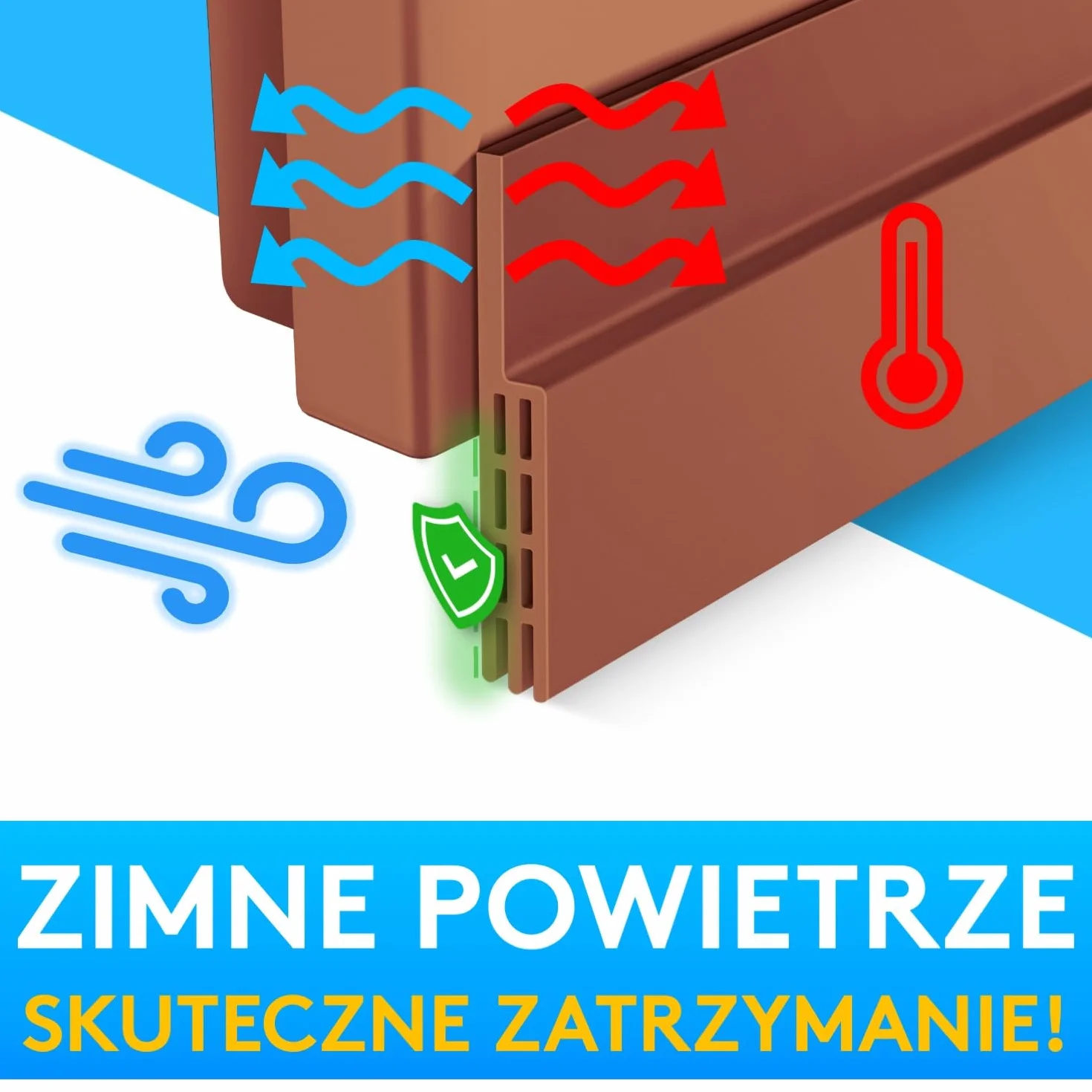 SilverRack® Uszczelka do drzwi, stoper przeciągów, brązowa, 1 x 1 m, 1 x dodatkowy stoper do drzwi, samoprzylepna uszczelka do drzwi, ochrona przed hałasem, zimnem i owadami