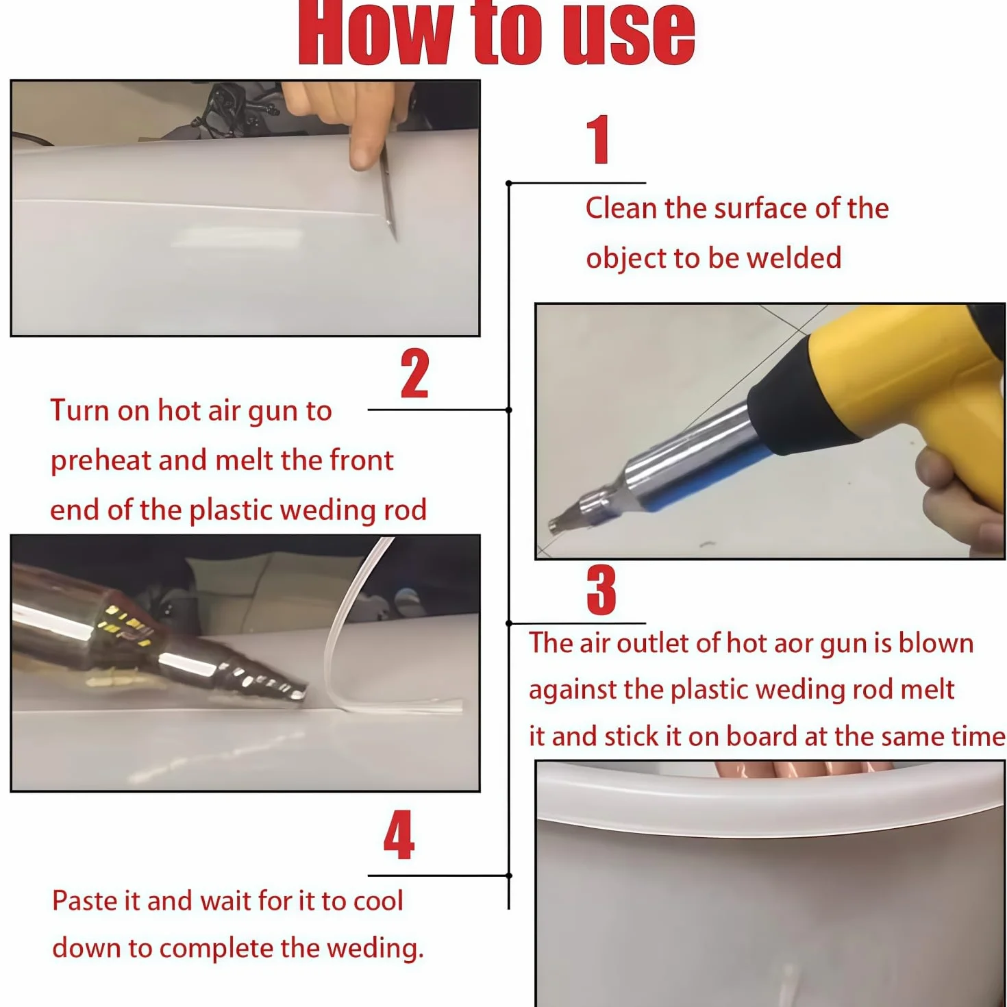 Plastikowe pręty lutownicze, drut spawalniczy, plastikowe pręty spawalnicze 40 szt. Spawanie ABS PVC PE PP do napraw plastikowych pistoletów na gorące powietrze