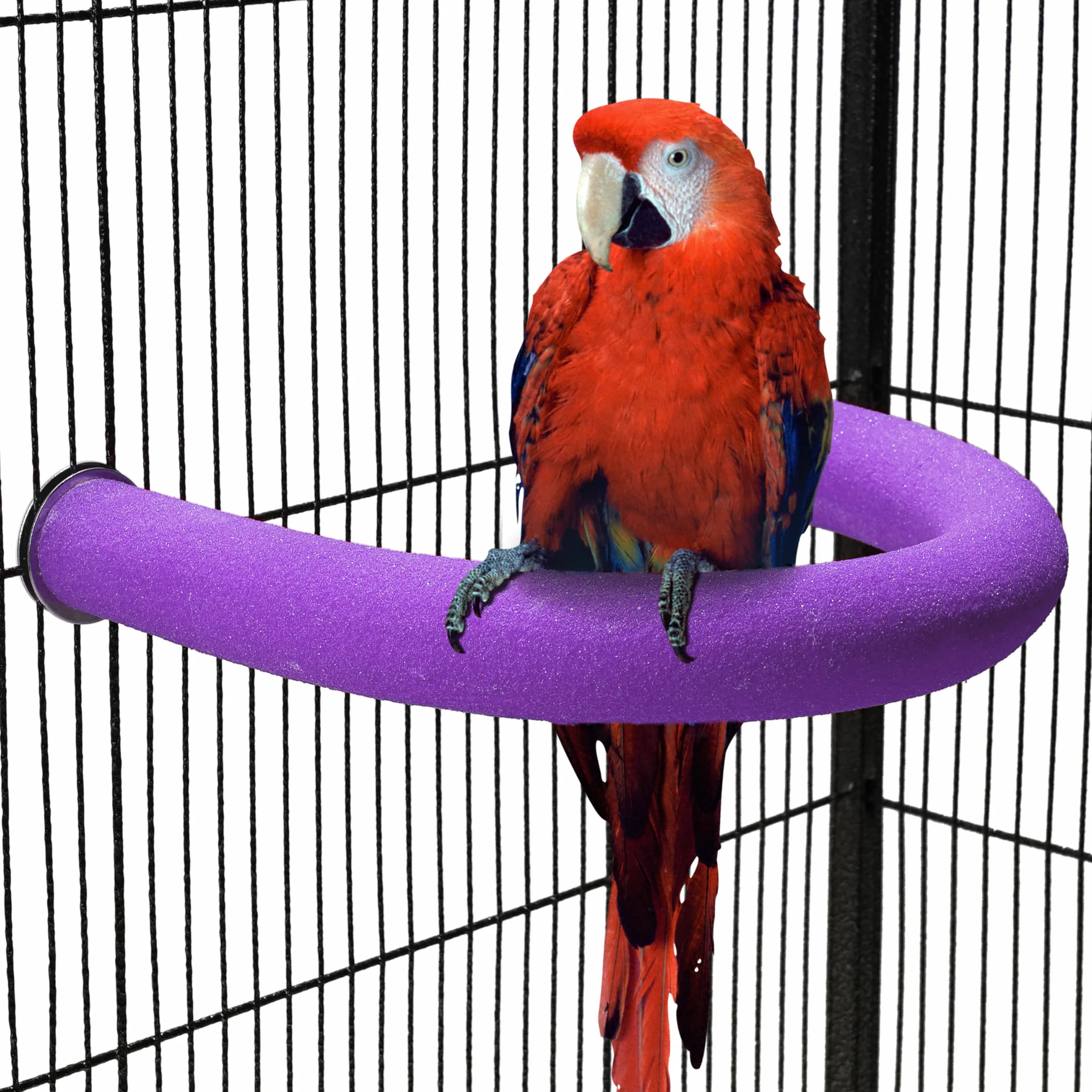 U kształt papugi stojak zabawka ptak platforma piasek łapa szlifowanie czysty kij ćwiczenia Conure Budgie Cockatiel klatka akcesoria (fioletowy)
