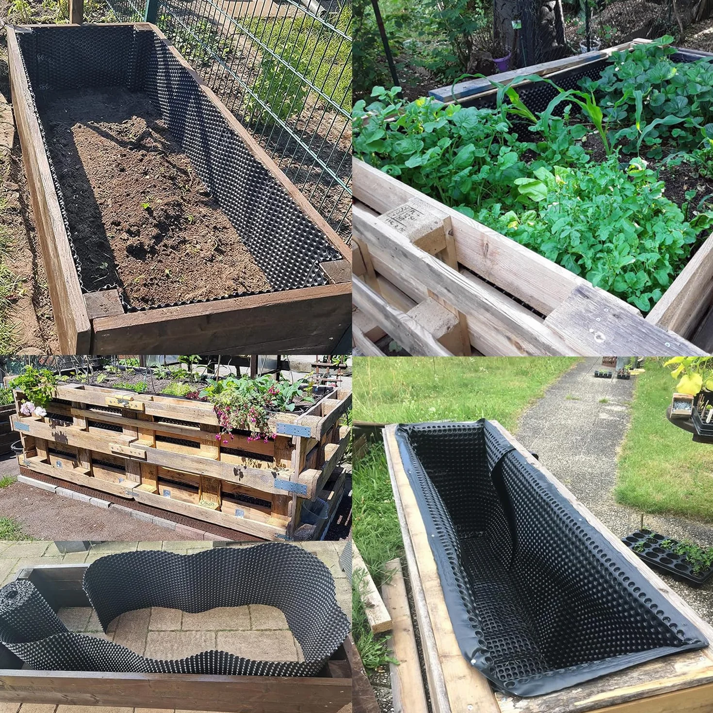 Handelskönig Folia na podwyższone grządki folia z wypustkami ochrona muru fundamentowego 1 m x 20 m = 20 m² folia uszczelniająca drenaż, warstwa czyszcząca bez plastyfikatorów, czarna