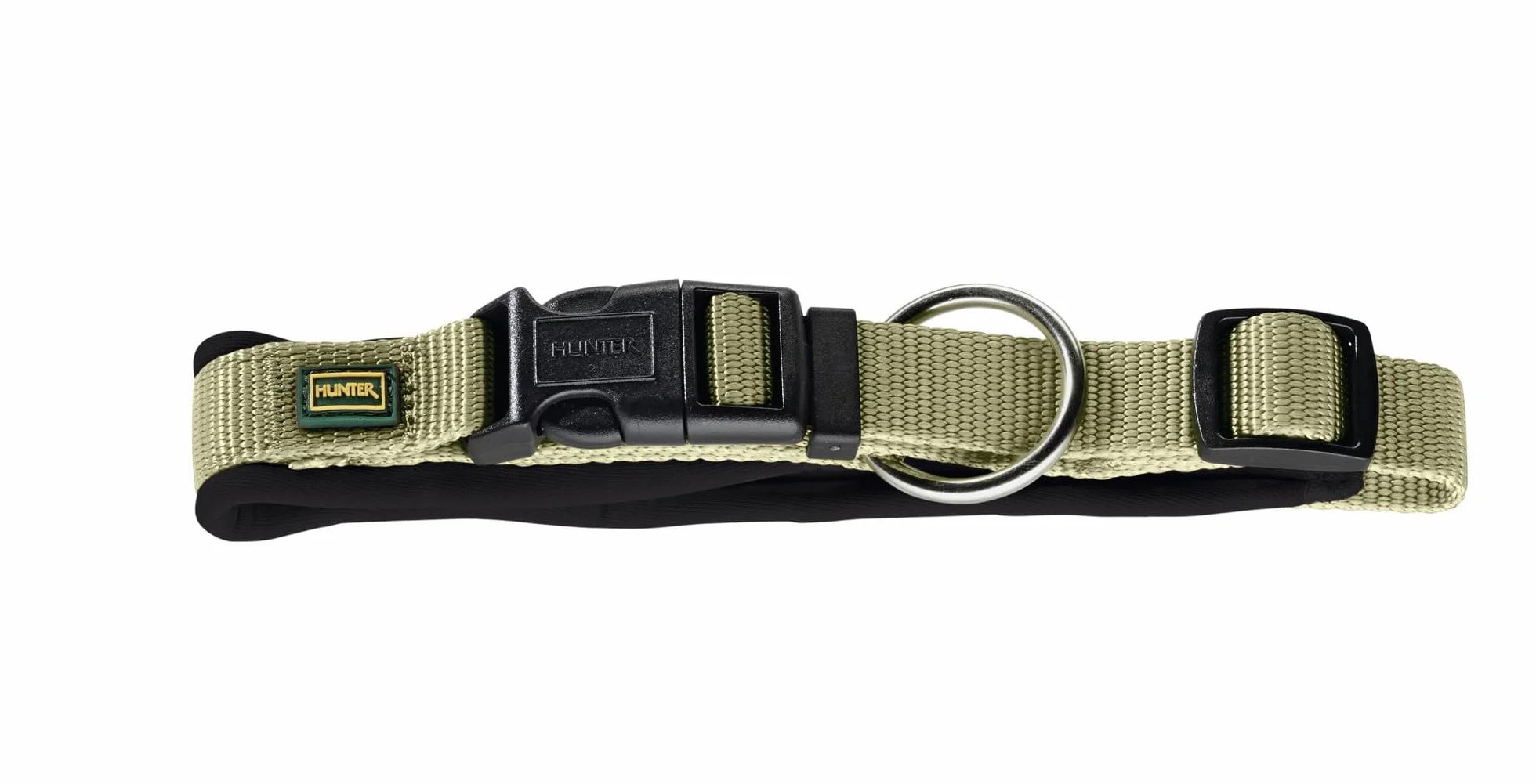 HUNTER NEOPREN VARIO PLUS obroża dla psa, nylon, wyściełana neoprenem, 35/1,5 (S), oliwkowy/czarny