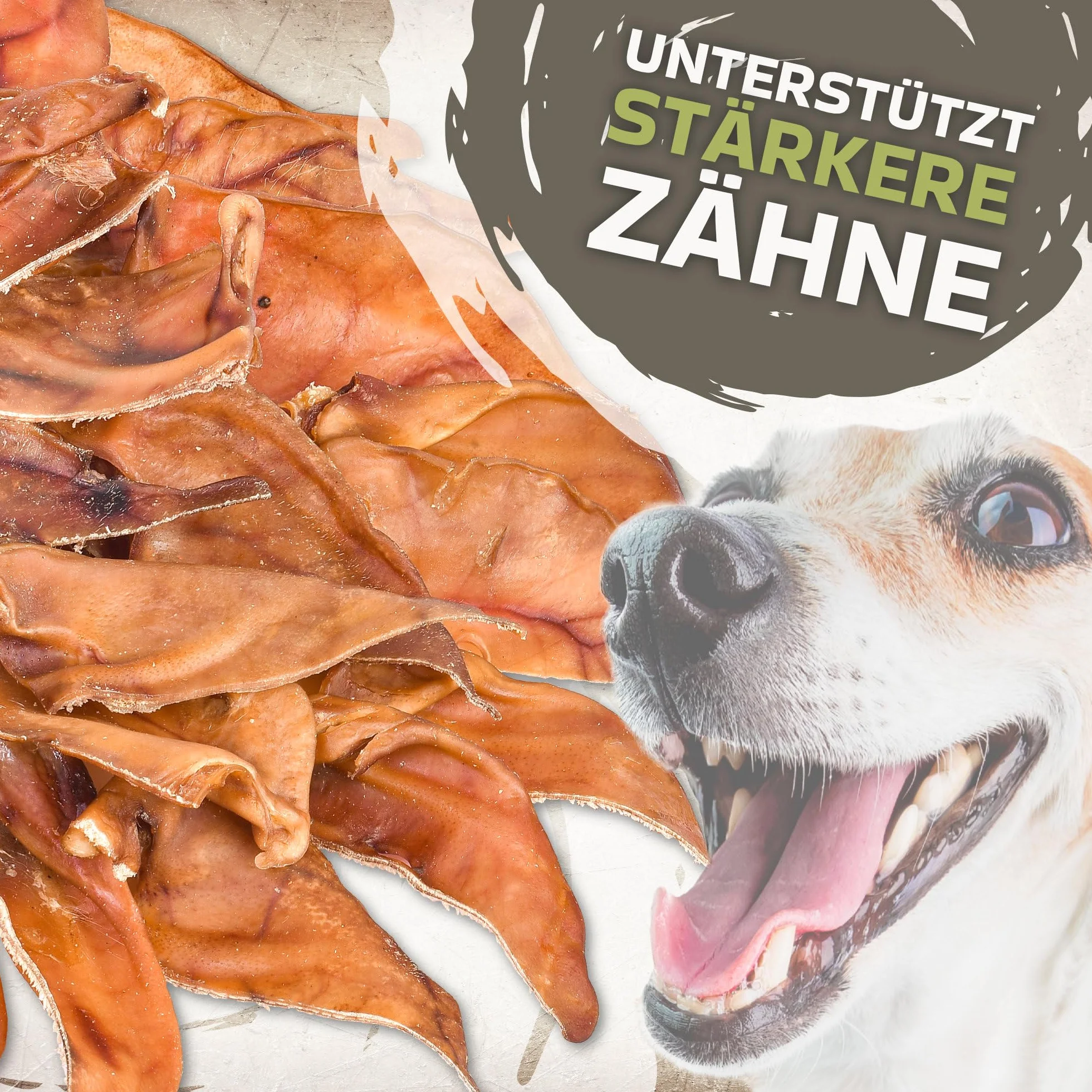 Cięte uszy wieprzowe dla psów 500g (ok. 20-25 sztuk) | Całkowite suszone uszy wieprzowe do żucia | 100% naturalne | Długotrwały czas żucia | Bez zbóż | Idealne dla małych i dużych psów