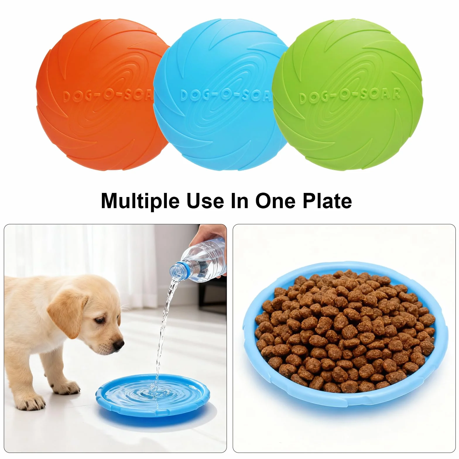TNSLAND Frisbee Fisbee Fisbee, 3 sztuki, 15 cm, z naturalnego kauczuku, do ziemi i wody
