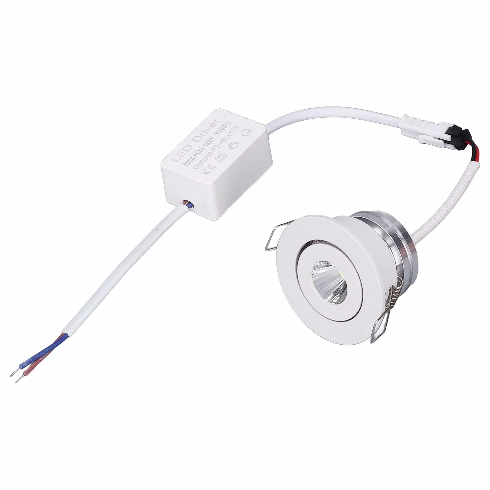 Cryfokt Oprawa Wpuszczana Mini LED, Stabilne Odprowadzanie Ciepła, Aluminium, Biała, do Toalet, Werand, pomieszczeń Zbiorczych [regulowana, Praktyczna, wszechstronna] (Ciepłe białe światło 3000K)