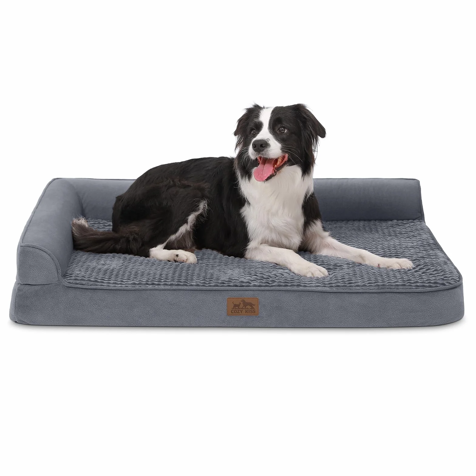 COZY KISS Ortopedyczne legowisko dla psa, grubość 19 cm, sofa dla średnich psów, zdejmowane i nadające się do prania, kanapa dla psów, antypoślizgowa strona spodnia, wodoszczelna wyściółka wewnętrzna