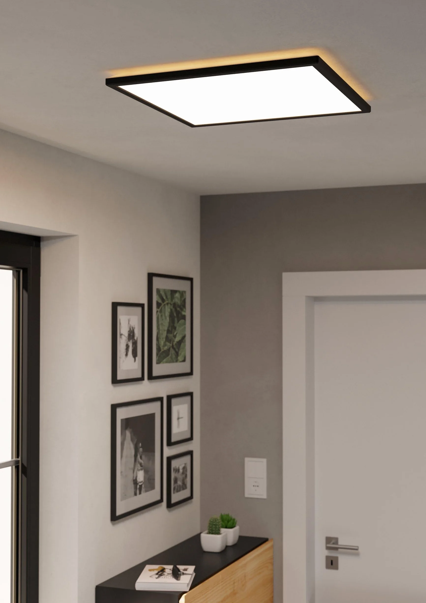Eglo Rovito Lampa Sufitowa LED IP44 50x50 cm Czarno-Biała