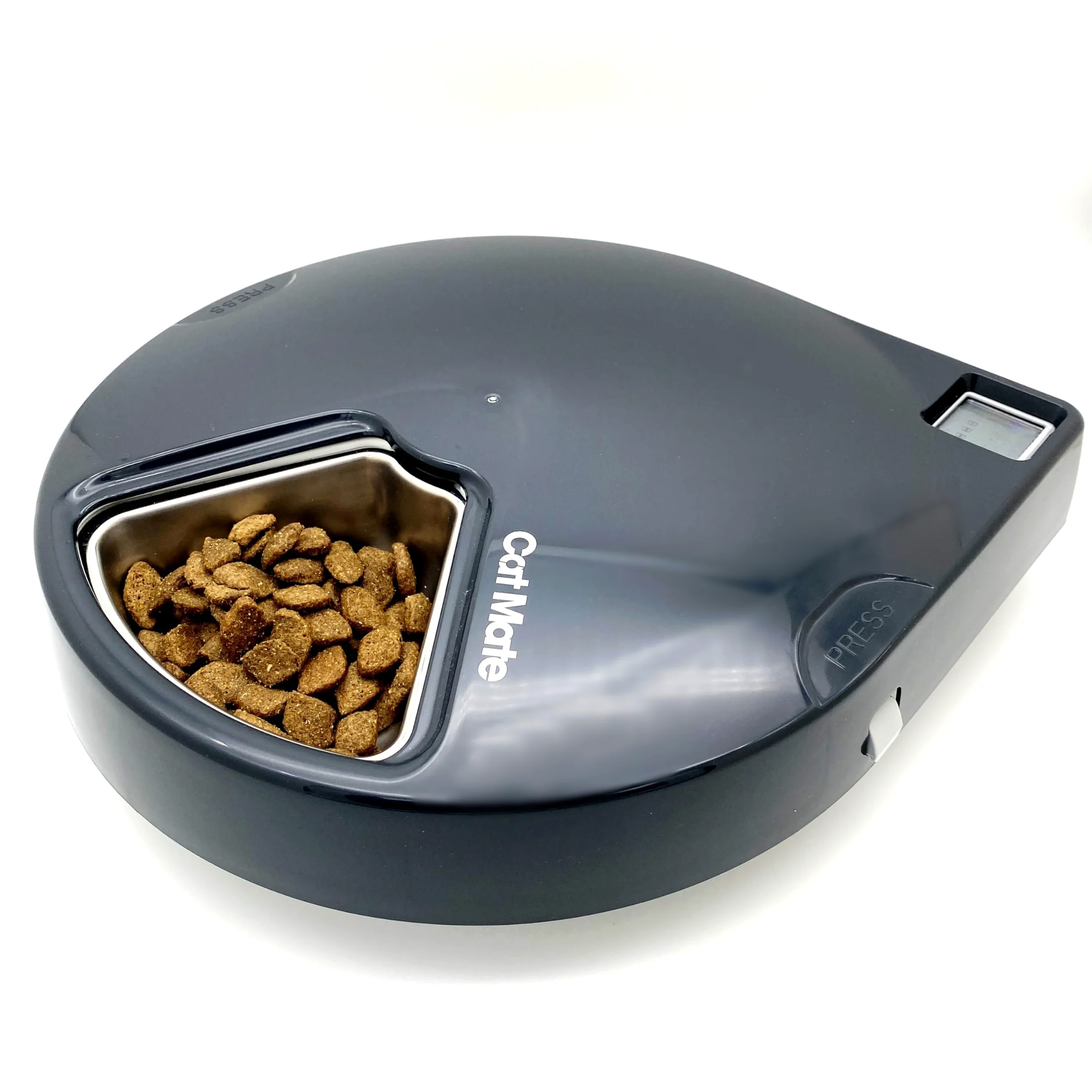 Closer Pets C500 automatyczny karmnik dla zwierząt domowych na 5 posiłków, zawiera miski ze stali nierdzewnej, cyfrowy timer i podwójne opakowania na lód, do mokrej i suchej karmy, miski do 330 g