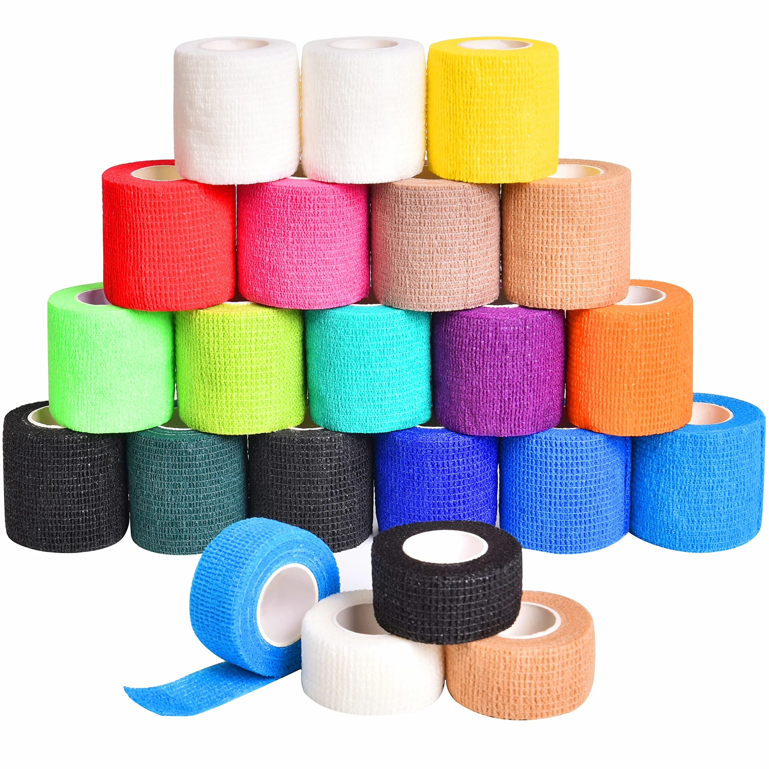 22 taśmy crossfit samoprzylepny bandaż spójny 5 cm × 4,5 m +2,5 cm × 4,5 m sportowy elastyczny bandaż, bandaż na palec, welon dla psów fizjoterapia bułki pierwszej pomocy