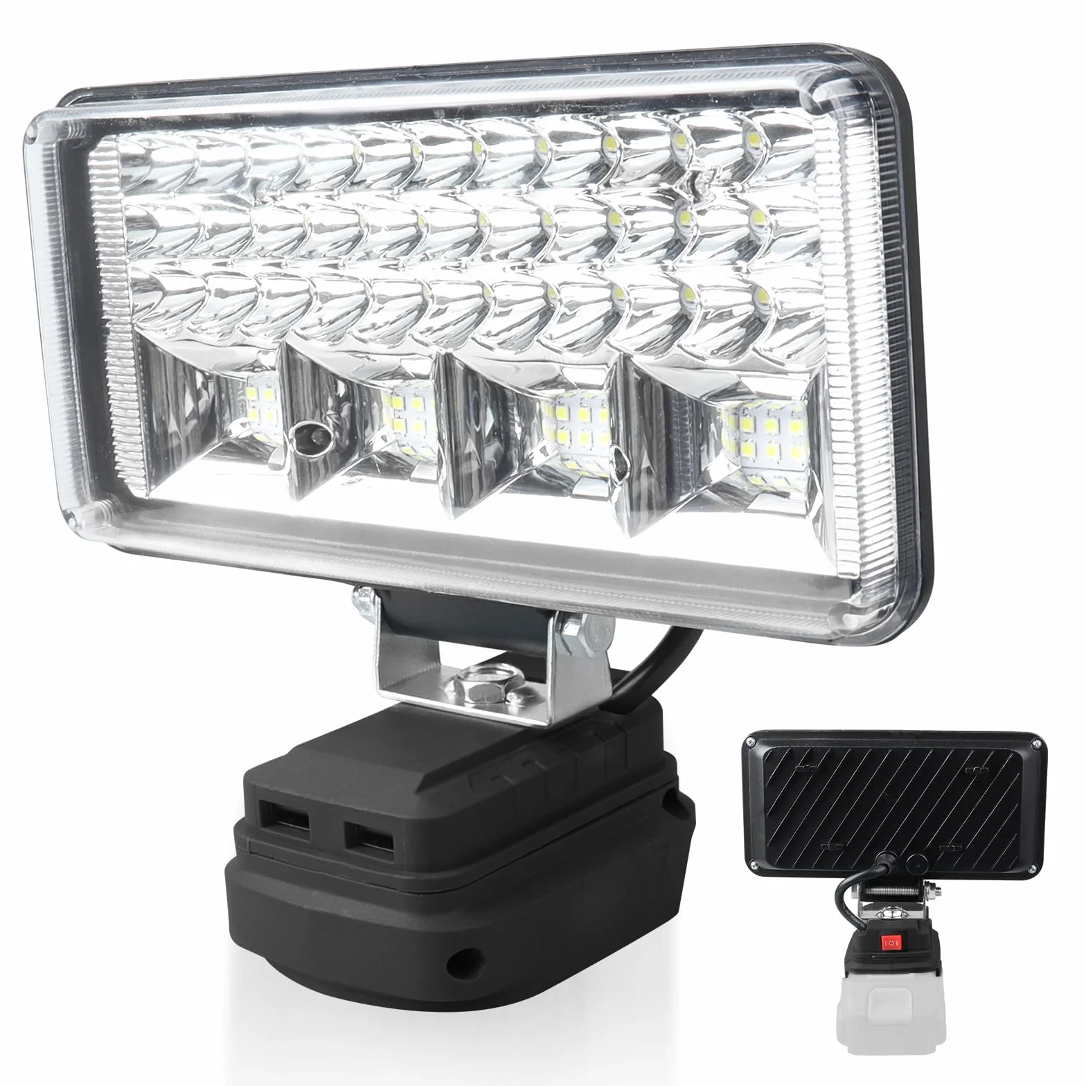 Lampa akumulatorowa dla Makita 18V, 85,5W bezprzewodowa lampa robocza LED, przenośny reflektor z TYPE-C i ładowaniem przez USB, superjasny reflektor do prac budowlanych, napraw samochodów, kempingu