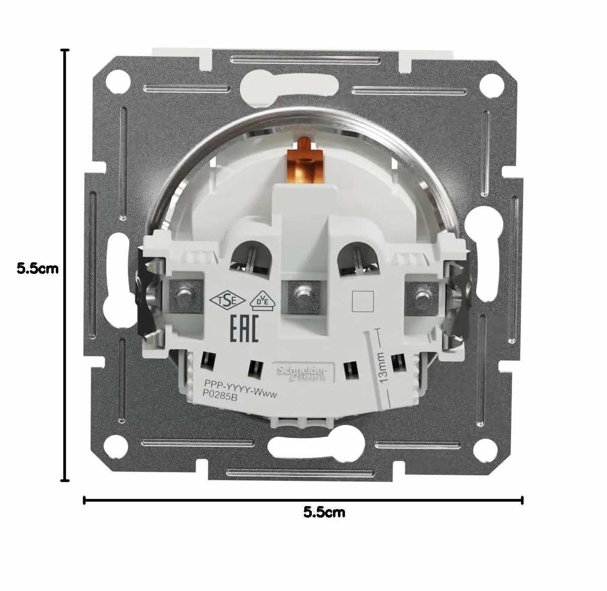 Schneider Electric Asfora EPH3170121D gniazdko Schuko 16 A, pokrywa z klapką, gniazdko ze stykiem ochronnym, podtynkowe, zaciski śrubowe, białe