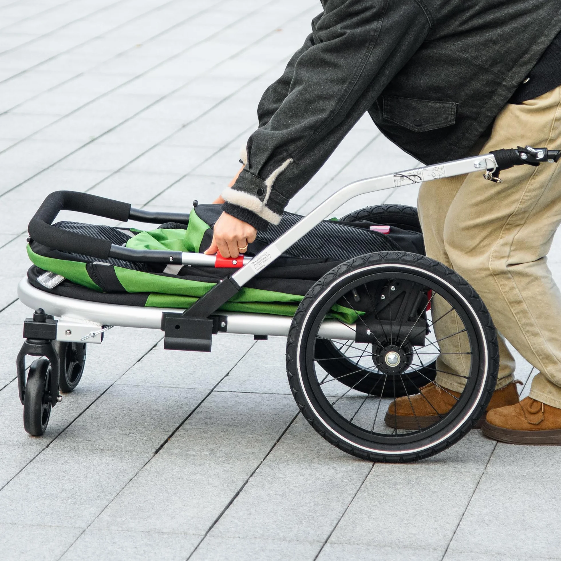PawHut 2 w 1 przyczepa dla psów buggy, przyczepka rowerowa dla psów, wózek dla psów z odblaskami, do 20 kg, tkanina Oxford, zielona
