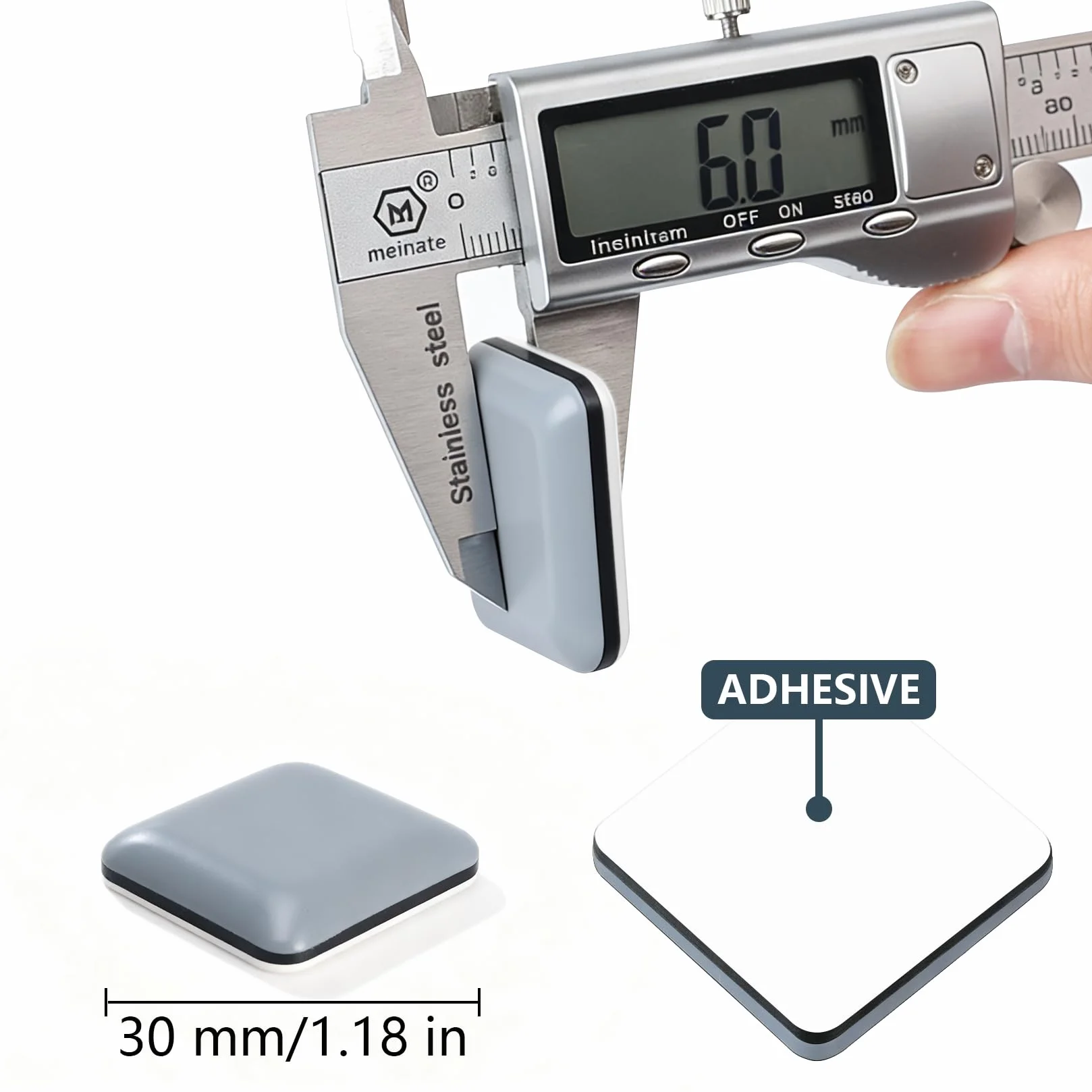 25 szt. kwadratowe ślizgacze meblowe Teflon samoprzylepne 30 mm PTFE ślizgi do ciężkich mebli podkładki pod nogi krzeseł plastikowe przesuwaki do krzeseł dywan laminat parkiet
