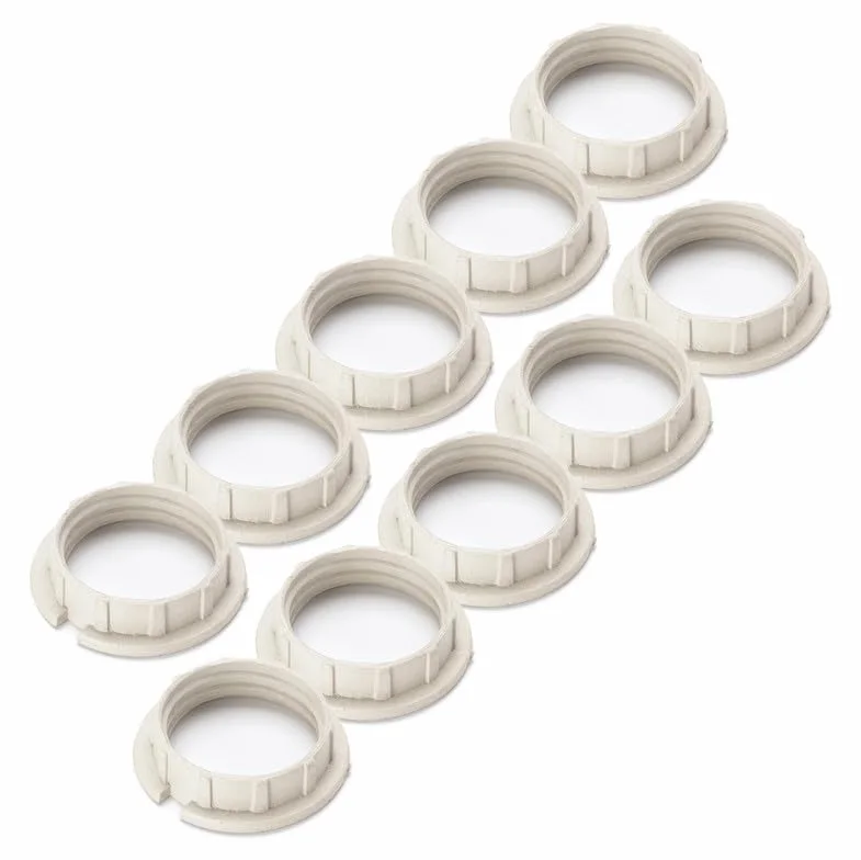 ORION LIGHTSTYLE 10 sztuk pierścieni śrubowych do oprawek lampy G9 klosze 20 mm z PCW odporne na wysokie temperatury lekkie białe