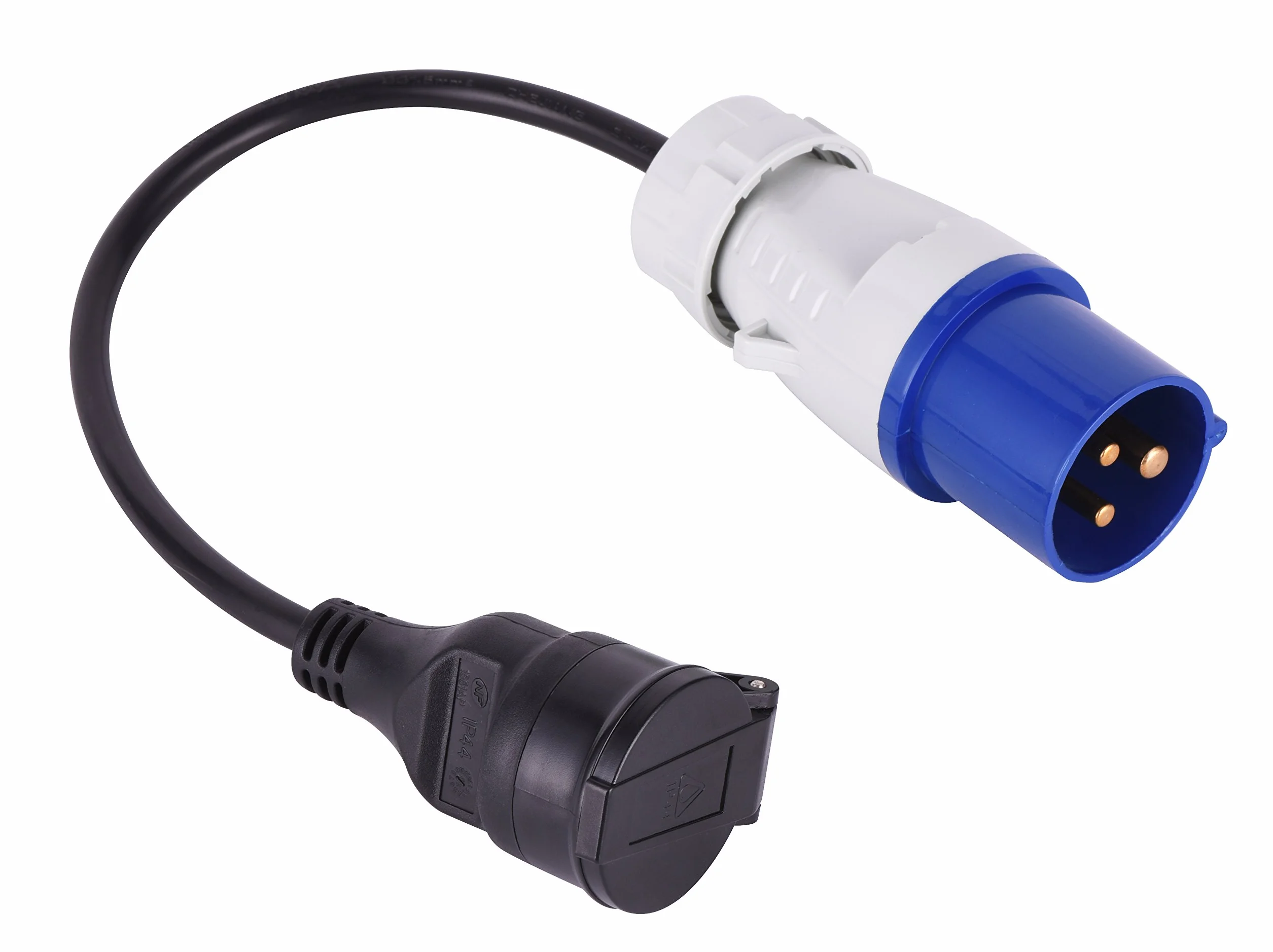 Electraline 20848043M Adapter, Czarny/Niebieski, 220-240 VV