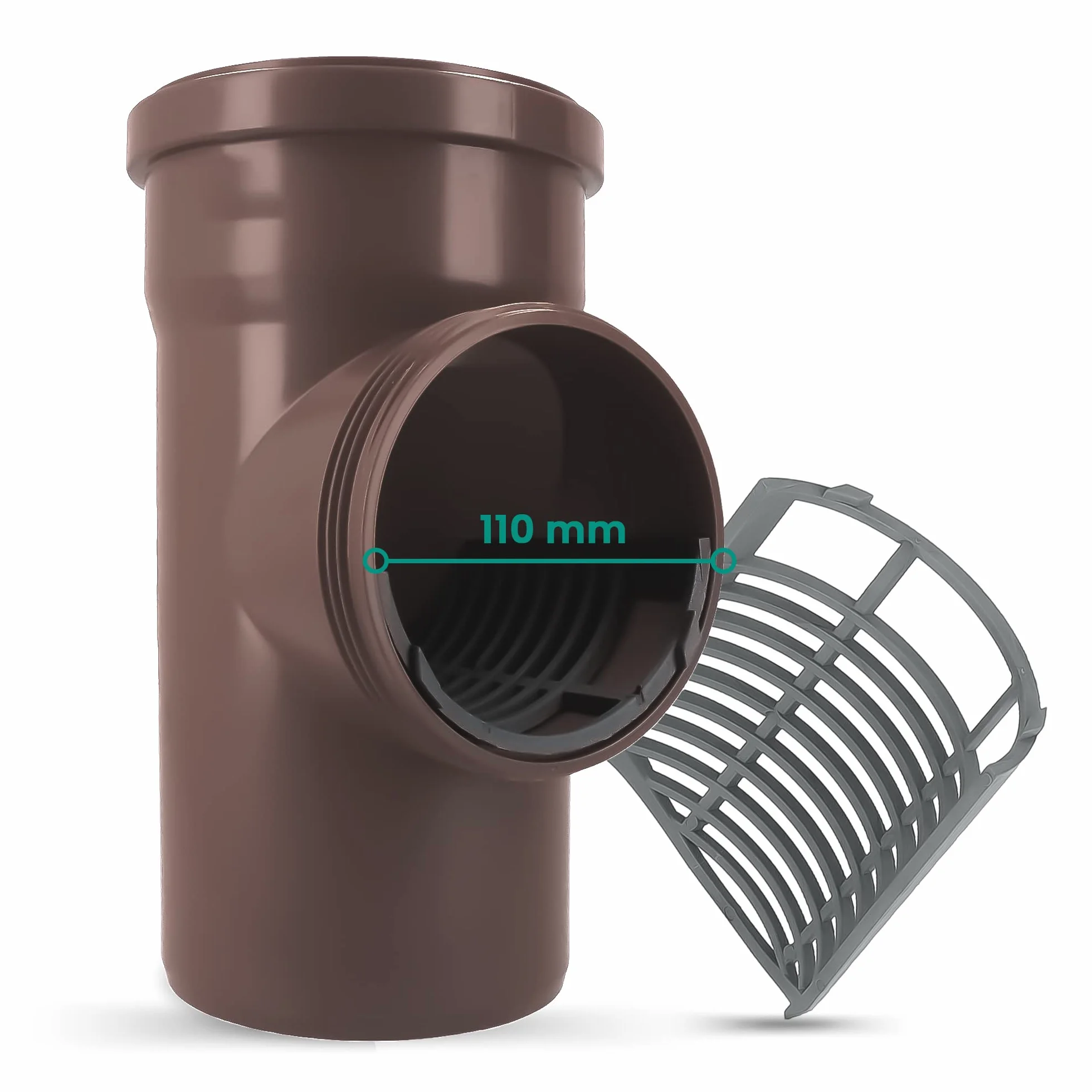 Millto™ Sitko Czyszczaka Rynnowego Rewizji Rury Spustowej 110 mm Szare Filtr Rynny Deszczowej Kratka Filtrująca Liście Gałęzie Plastikowa Osłona Ochronna