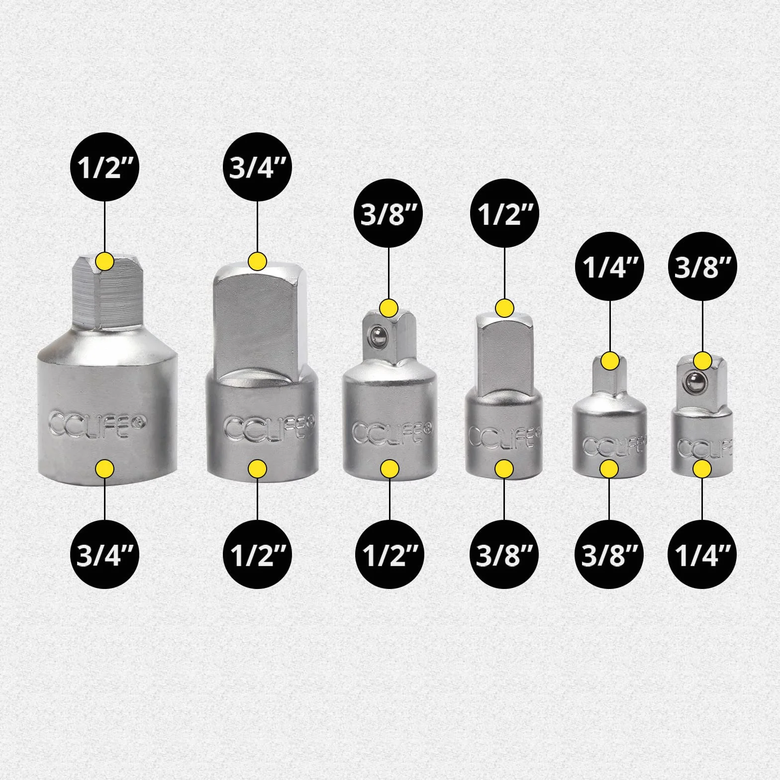 Adapter gniazda udarowego CCLIFE, zestaw 6 szt.