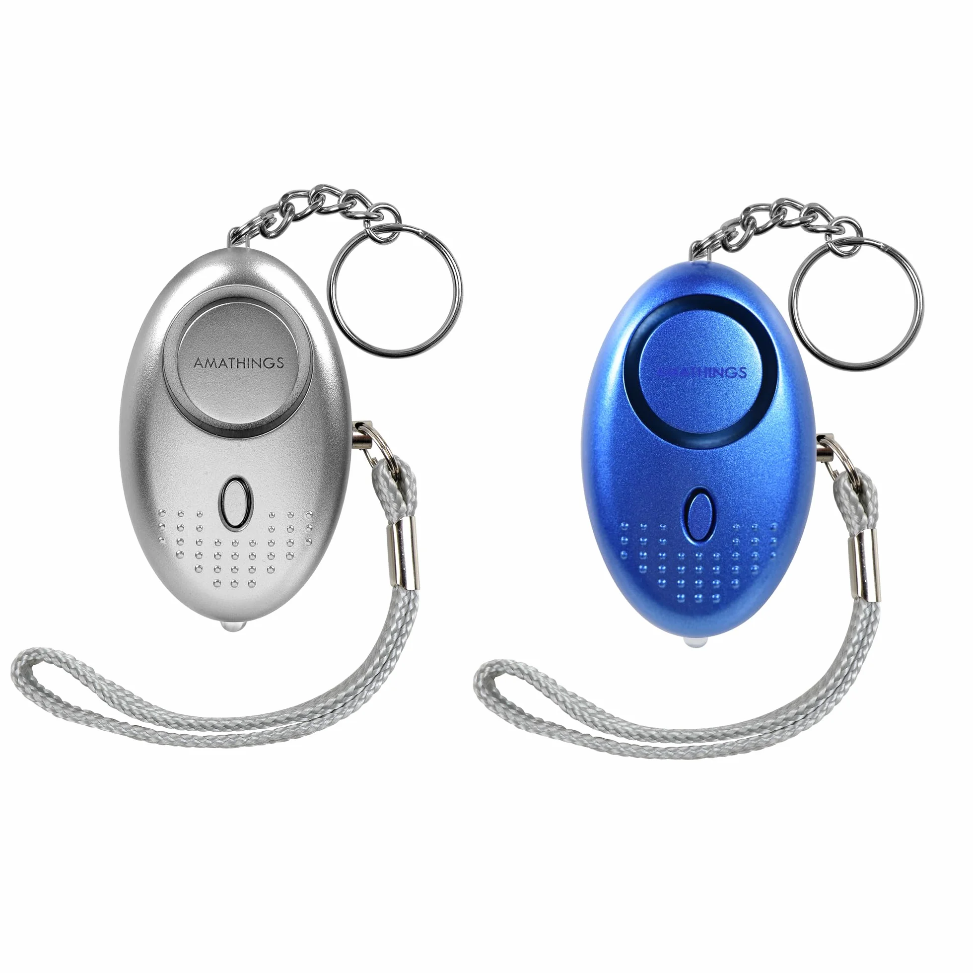 AMATHINGS Podwójny zestaw alarm kieszonkowy osobisty z breloczkiem LED 140 dB