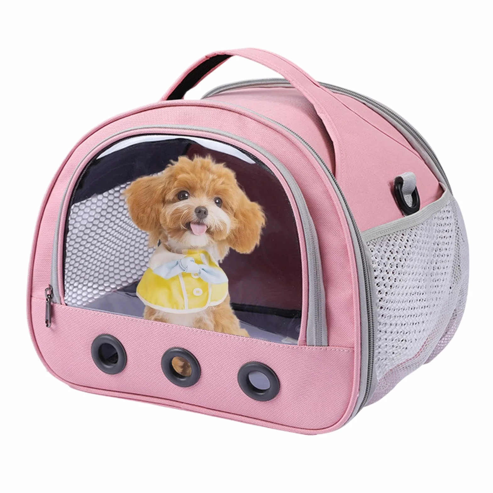 Portable Guinea Pig Carrier Bag Multifunctional 22x19x18cm Oxford Cloth PVC Transparent Window