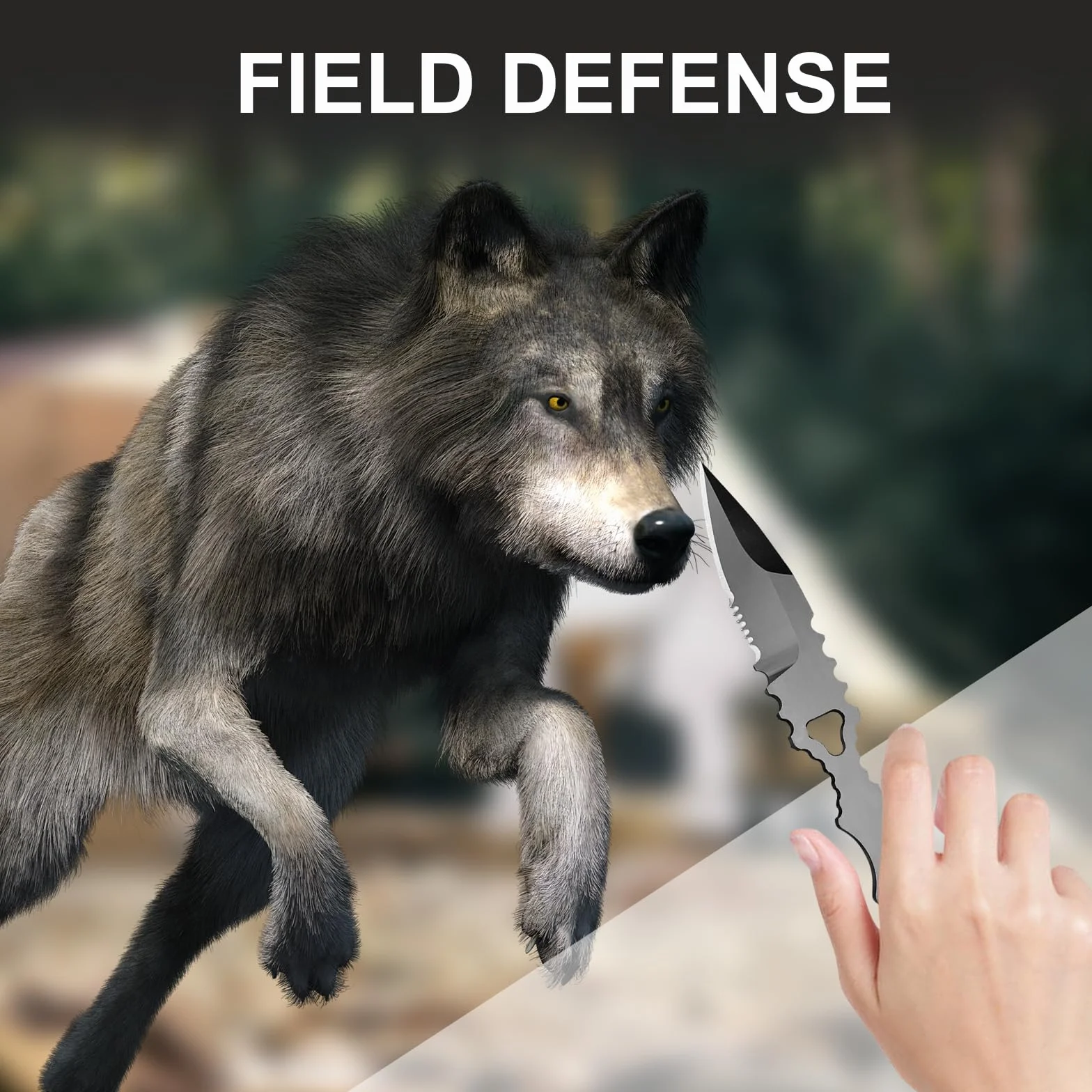 EDC Messer mit Kydex Scheide, 17 CM Feststehende Tactical Faustmesser, Verstecktes Stiefelmesser