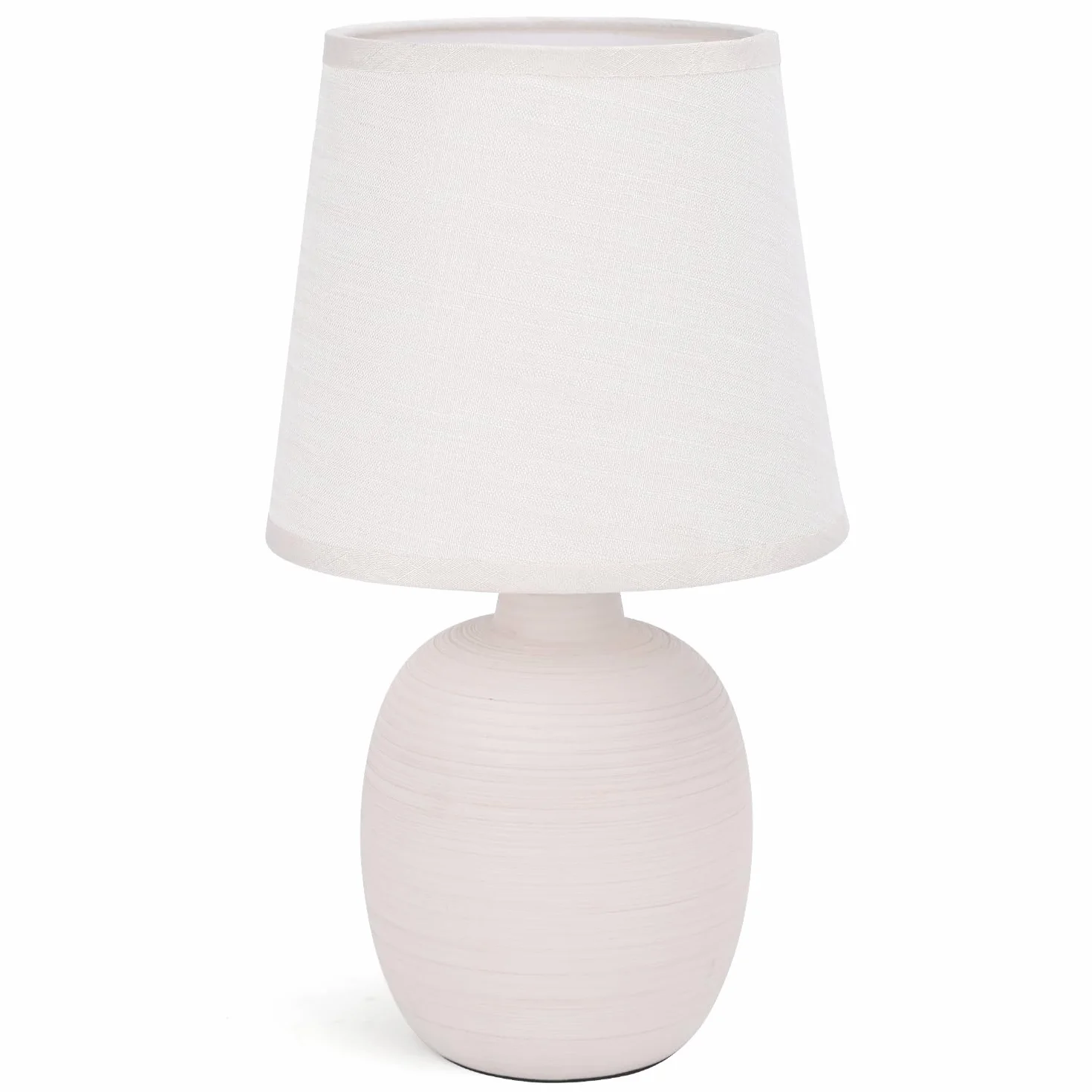 Aigostar - Lampa stołowa E14, lampka nocna LED, abażur z tkaniny, klasyczna lampa biurkowa w stylu vintage do sypialni, gabinetu, salonu itp.