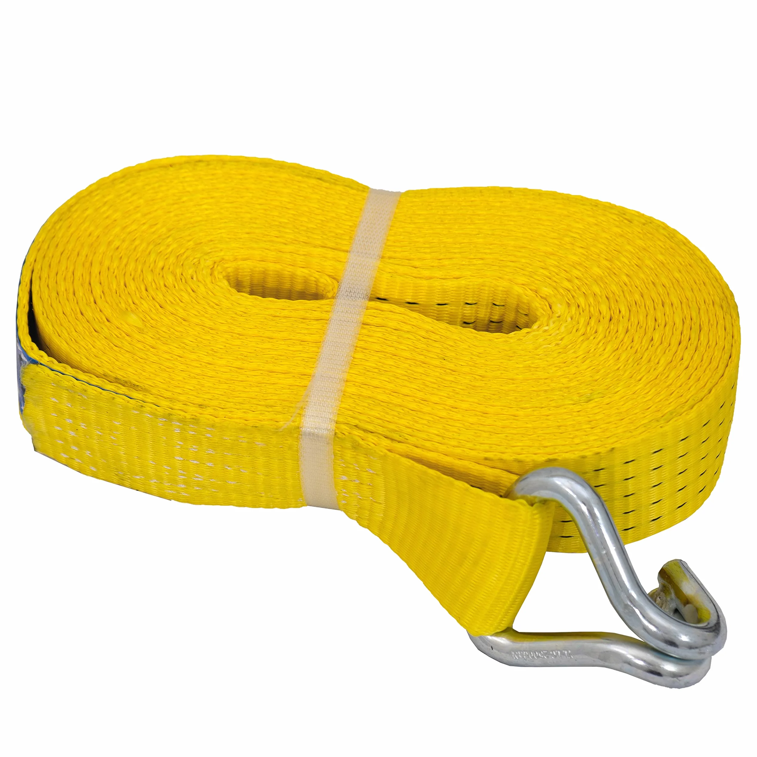 Petex 43193619 pas mocujący bez grzechotki, 1-częściowy, 9,6 m, 50 mm, 2500/5000 daN, podwójny haczyk, żółty