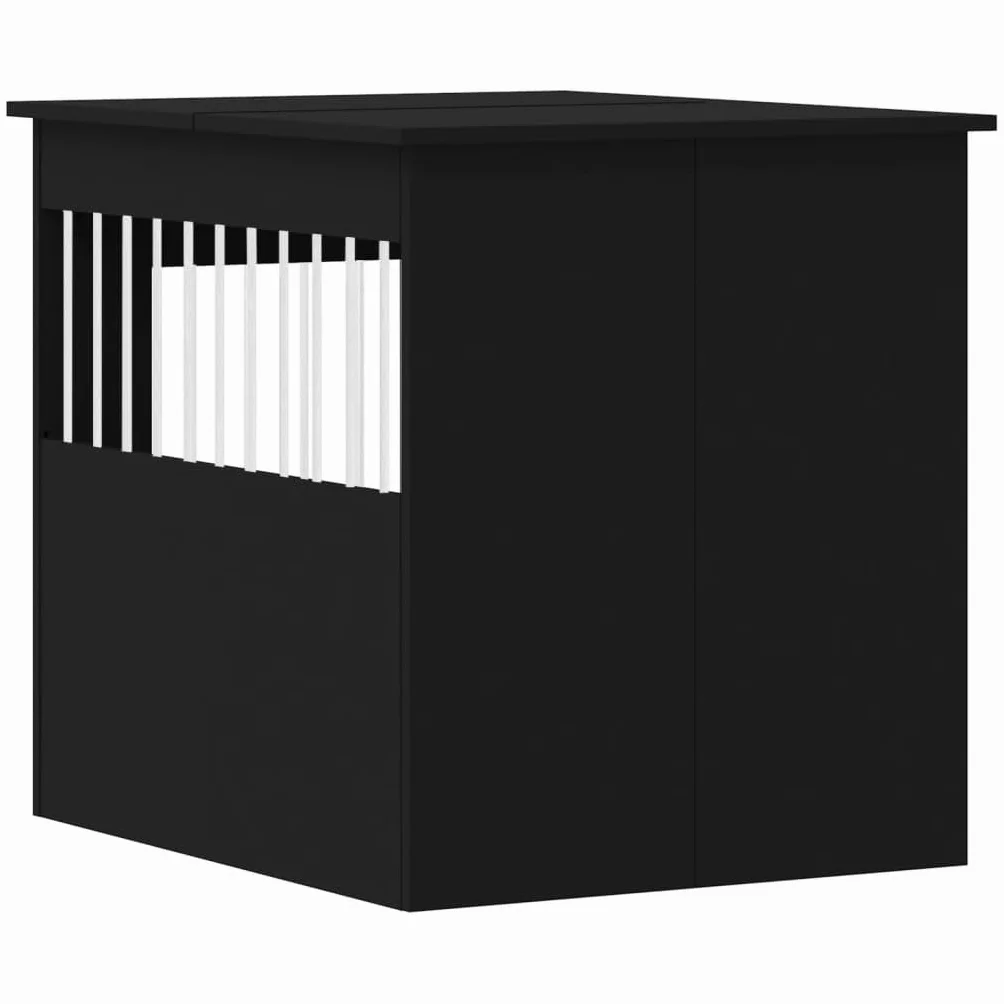 vidaXL Kojec dla psa, czarny, 64,5x80x71 cm, materiał drewnopochodny