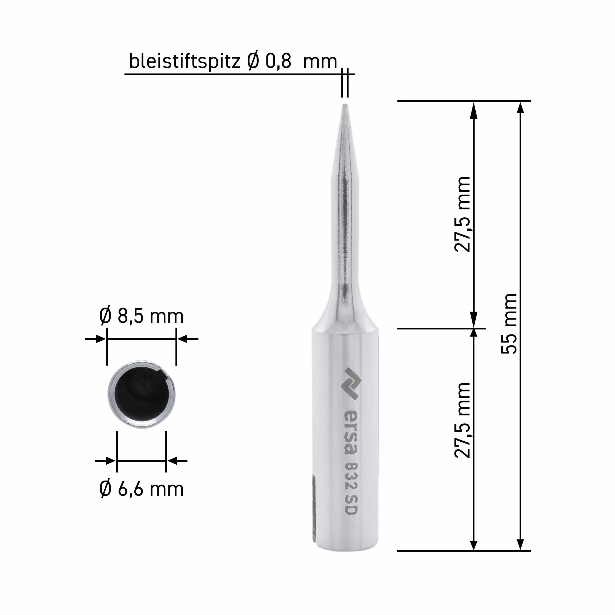 ERSA ERSADUR 0832SD końcówka do lutowania ciągłego 0,8 mm