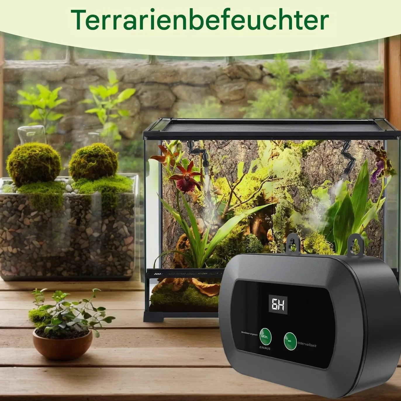 Nawilżacz Dla Gadów Automatyczny Przenośny Rozpylacz I Zamgławiacz | Automatyczny Timer Mgiełki Akwarium Klatka Terrarium Szklarnia Rośliny Krab Pustelnik Jaszczurka Wąż