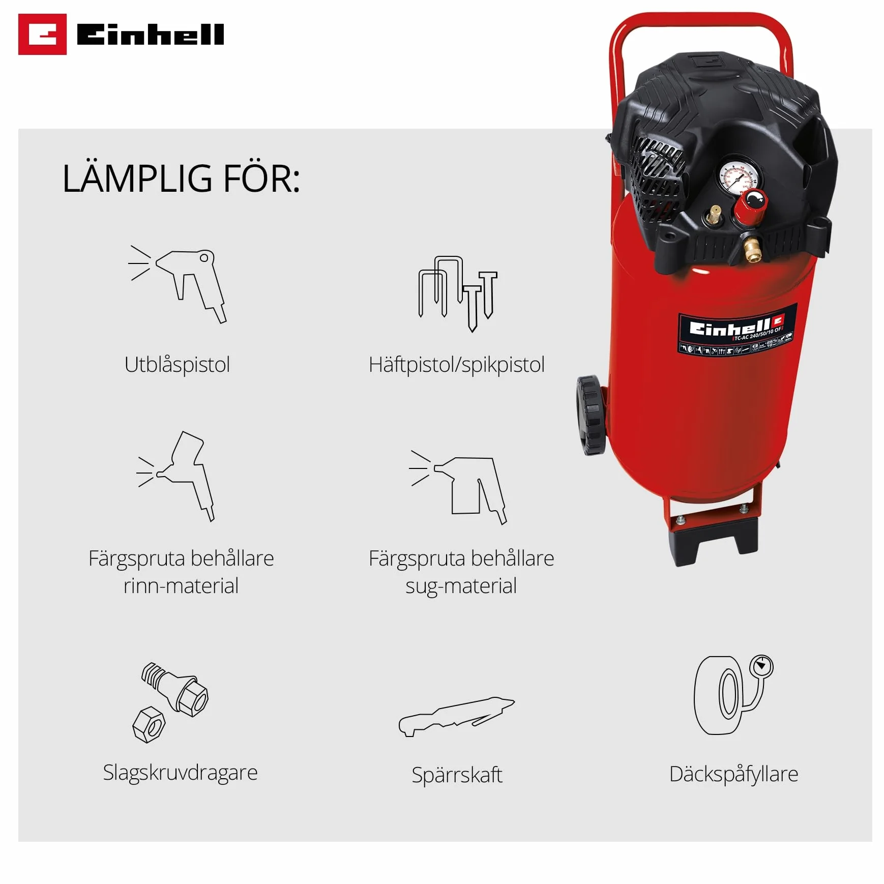 Einhell Sprężarka Powietrza 1500 W Czerwony Czarny