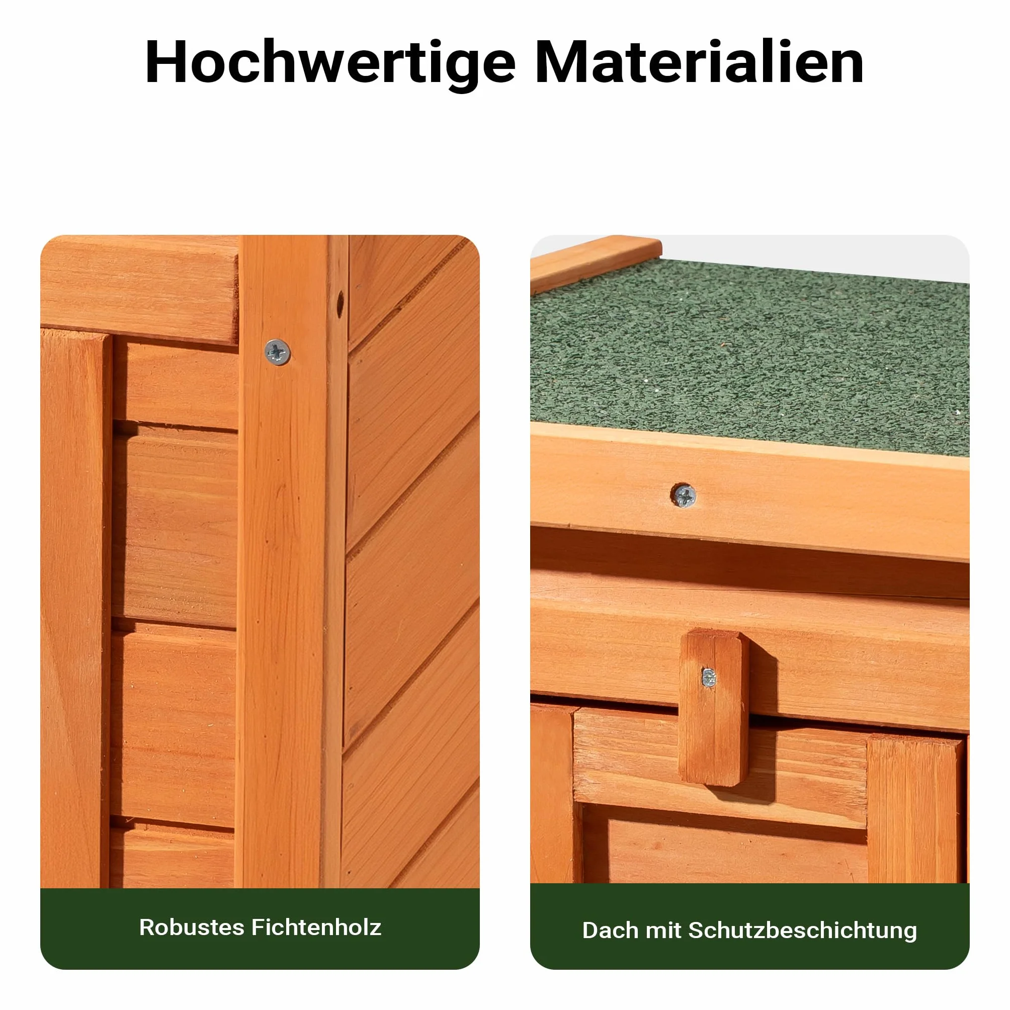 Wiltec Domek dla kota 420 x 515 x 430 mm z drewna świerkowego, budka dla małych zwierząt z otwieranym dachem i bitumicznym pokryciem, klatka do ogrodu i na balkon